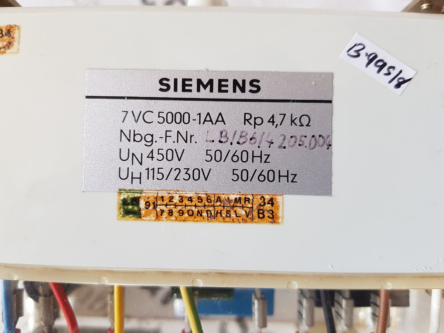 SIEMENS 7VC5000-1AA EARTH LEAKAGE MONITOR