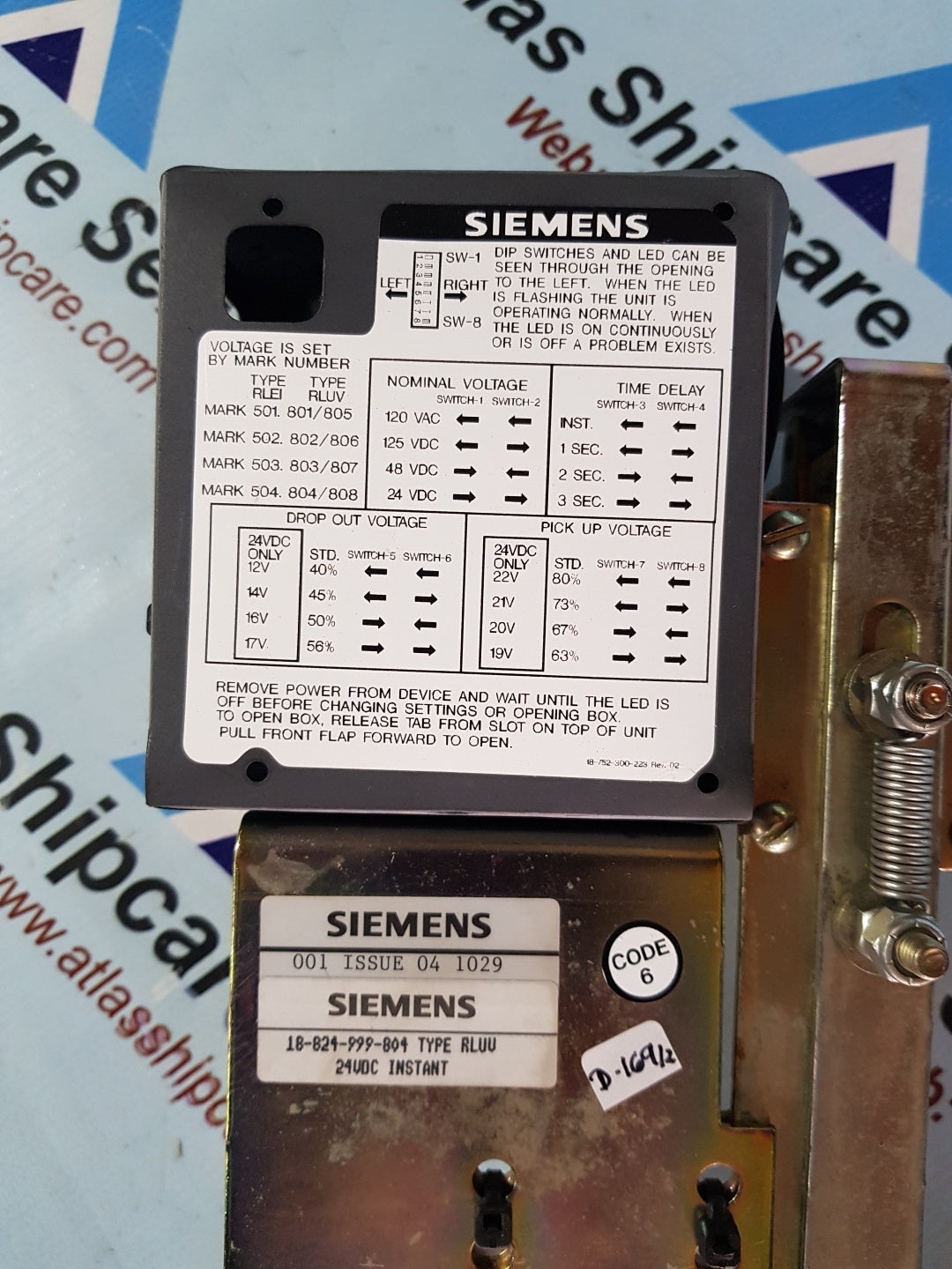 SIEMENS RLUU 18-824-999-804 UNDERVOLTAGE DEVICE