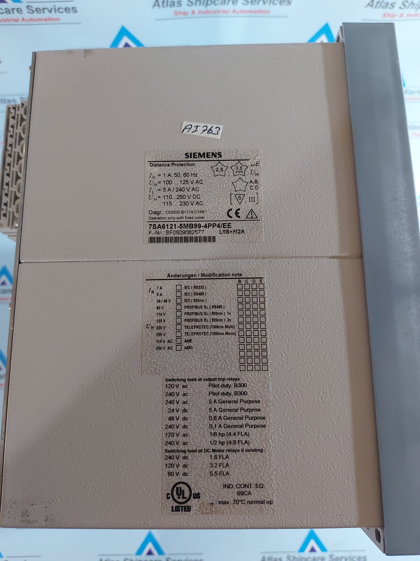 SIEMENS SIPROTEC 7SA6121-5MB99-4PP4/EE DISTANCE PROTECTION RELAY MODULE