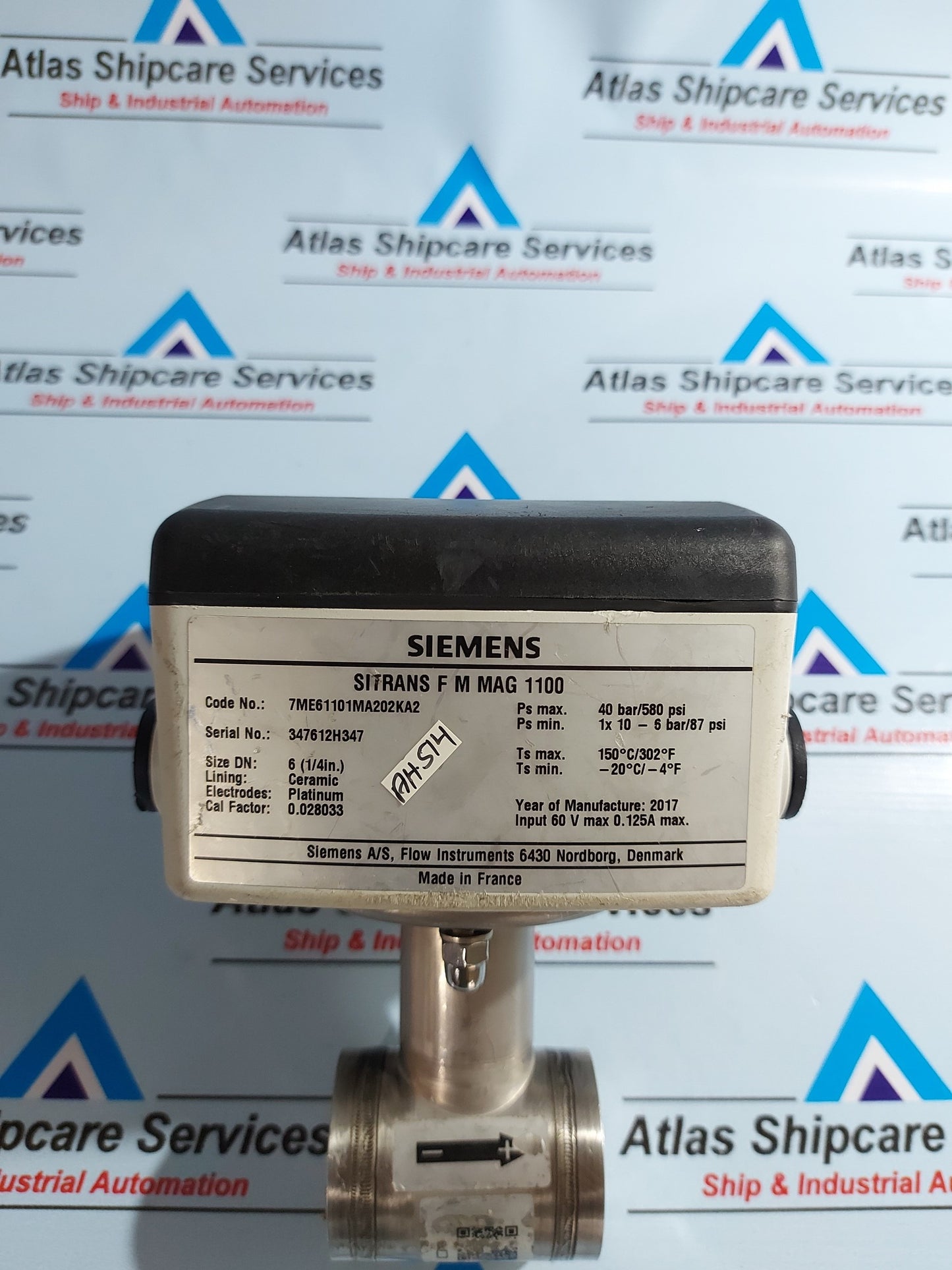 SIEMENS SITRANS F M MAG 1100 ELECTROMAGNETIC FLOW SENSOR 7ME61101MA202KA2
