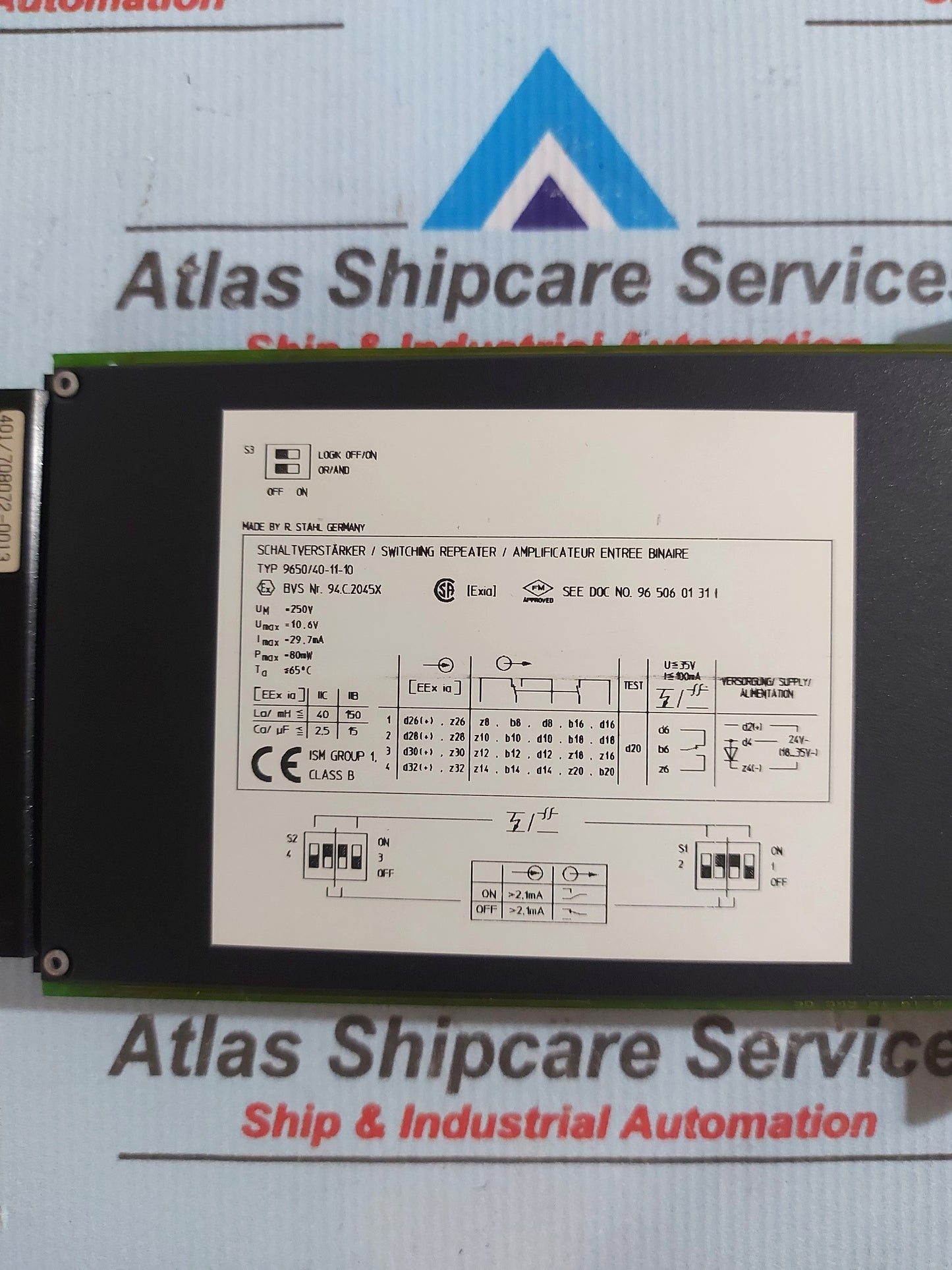 STAHL ICS 1000 9650/40-11-10 SWITCHING REPEATER PCB CARD