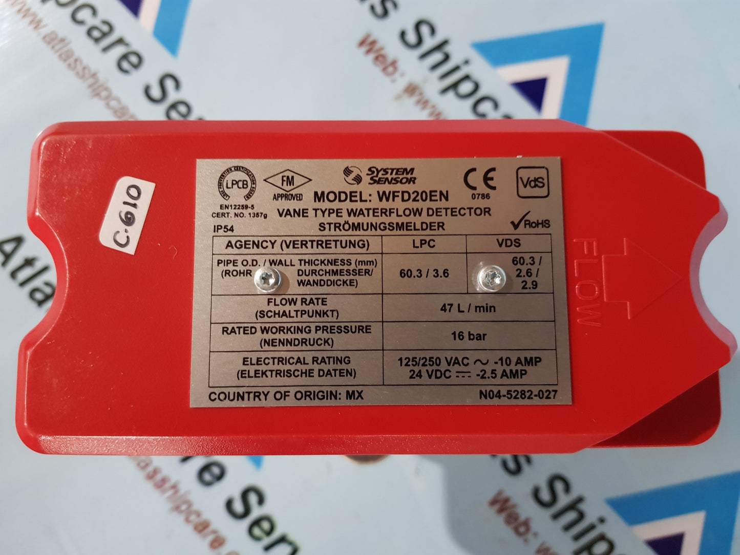 SYSTEM SENSOR WFD20EN VANE TYPE WATERFLOW DETECTOR