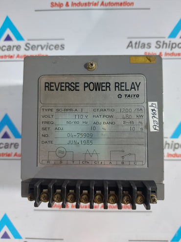 TAIYO SC-RPR-A1 REVERSE POWER RELAY 110V 480kW 50/60Hz