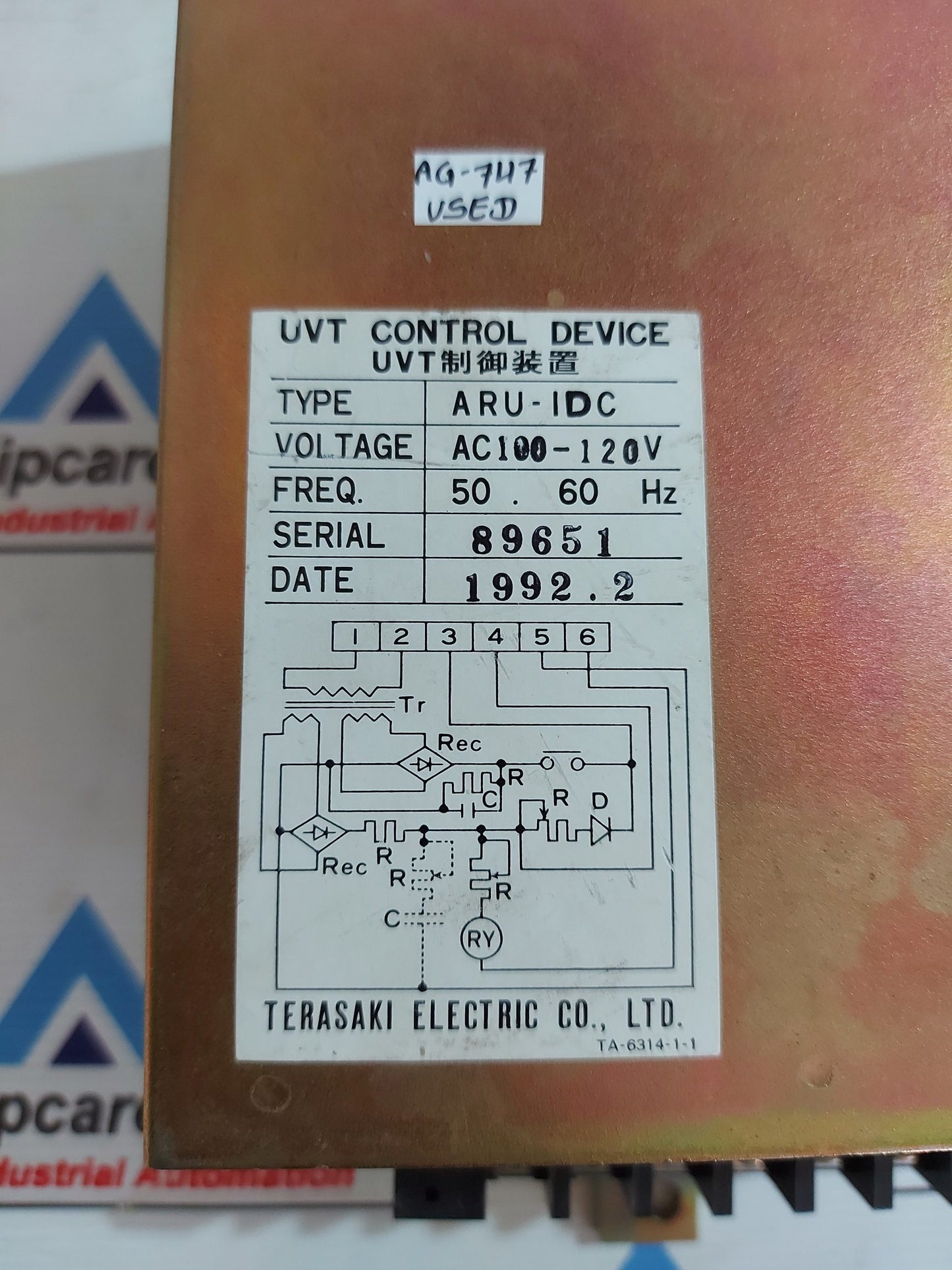 TERASAKI ARU-1DC UVT CONTROL DEVICE AC100-120V AG747