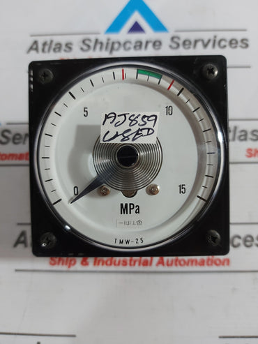 TSURUGA ELECTRIC TMW-25 AMPERAGE PANEL METER 0-15 MPa