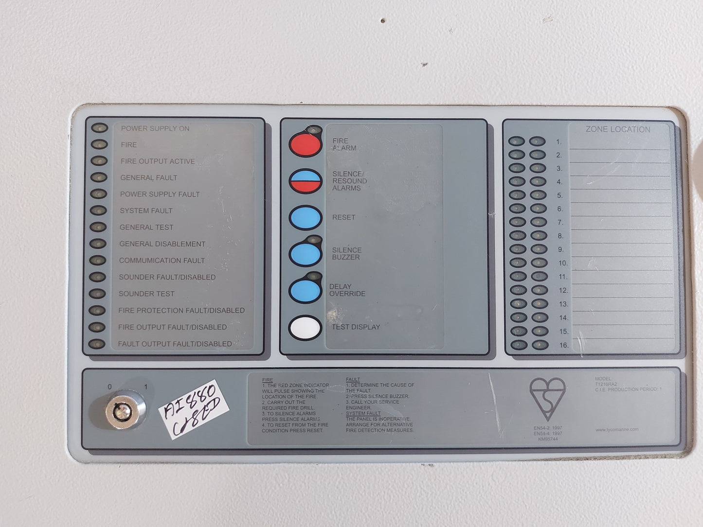 TYCO T1216RA2 MINERVA MARINE 16 ZONE REPEATER