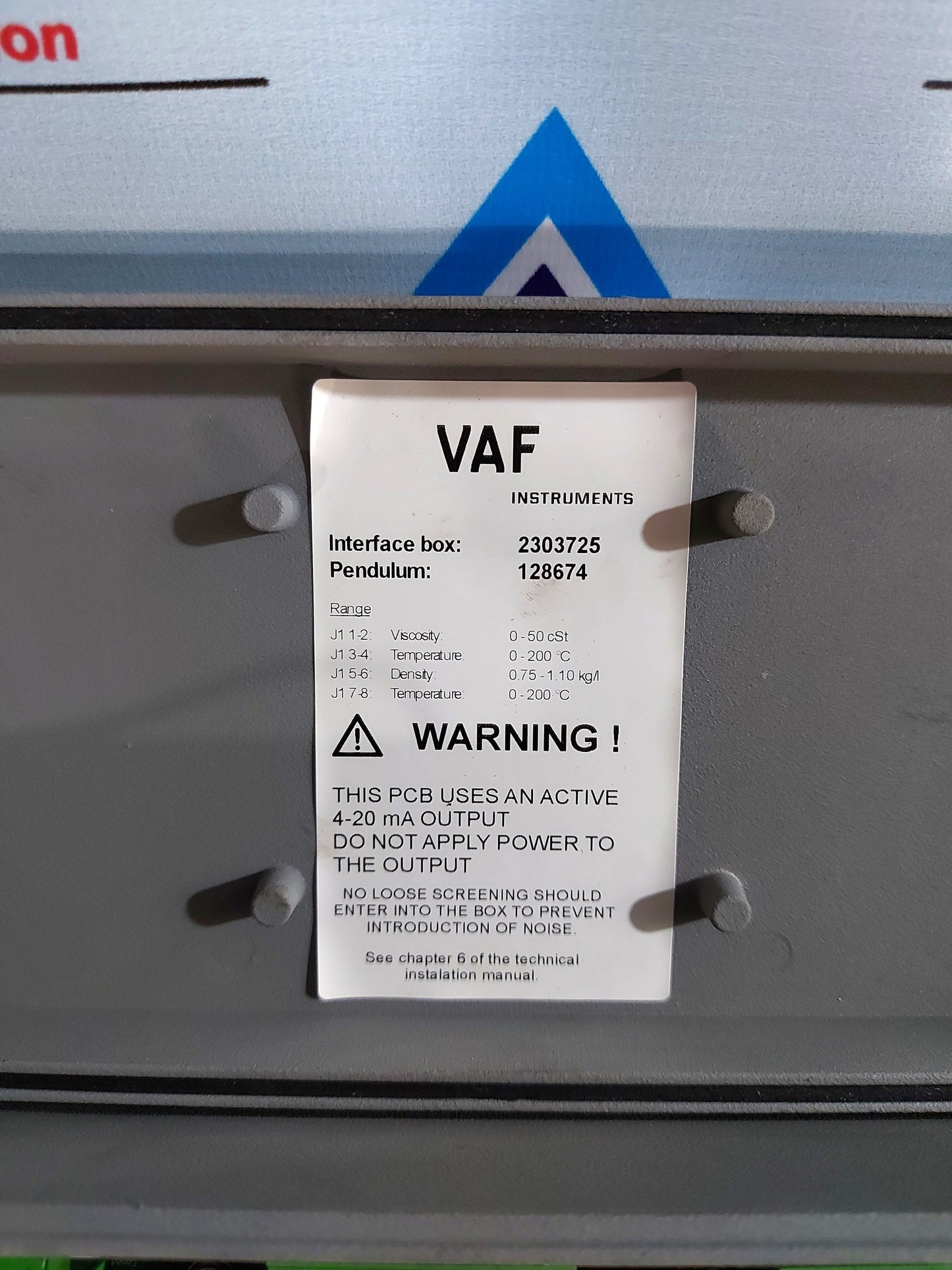 VAF INSTRUMENTS VISCOSENSE 3D 0279-0111 INTERFACE BOX WITH SENSOR