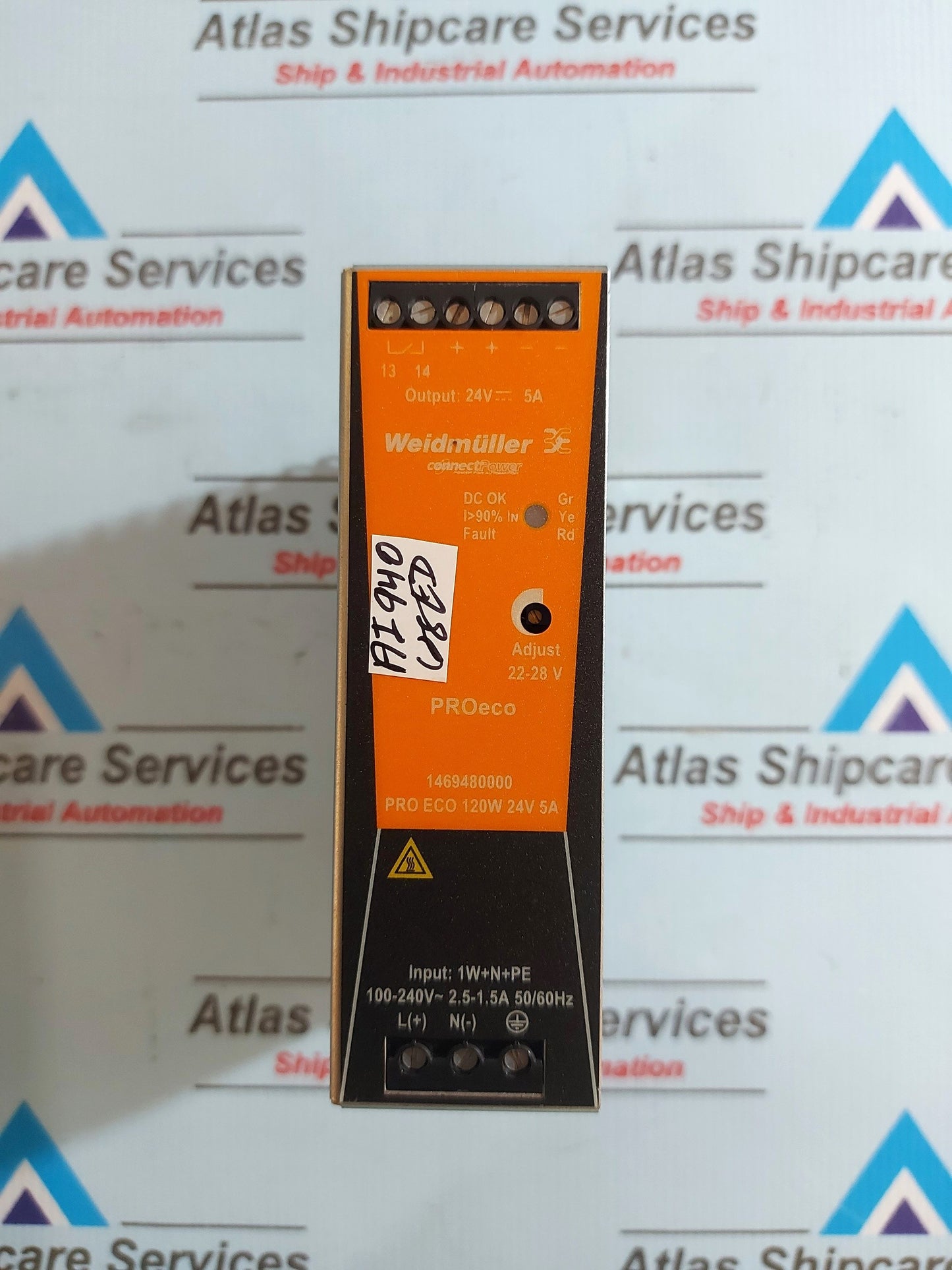 WEIDMULLER PRO ECO 120W 24V 5A DIN-RAIL POWER SUPPLY 1469480000