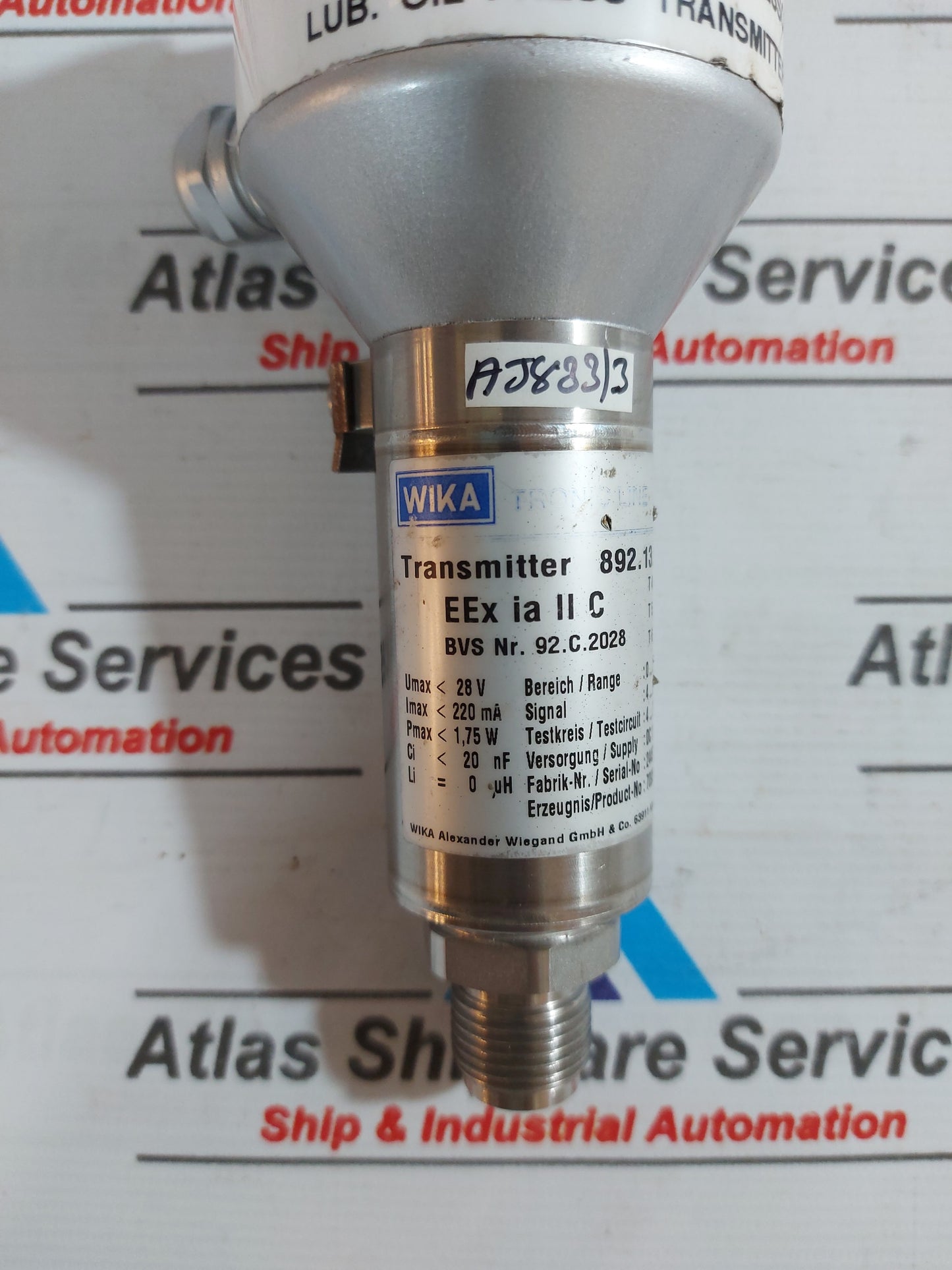 WIKA 892.13.900-050 PRESSURE TRANSMITTER 0...2.5 Bar