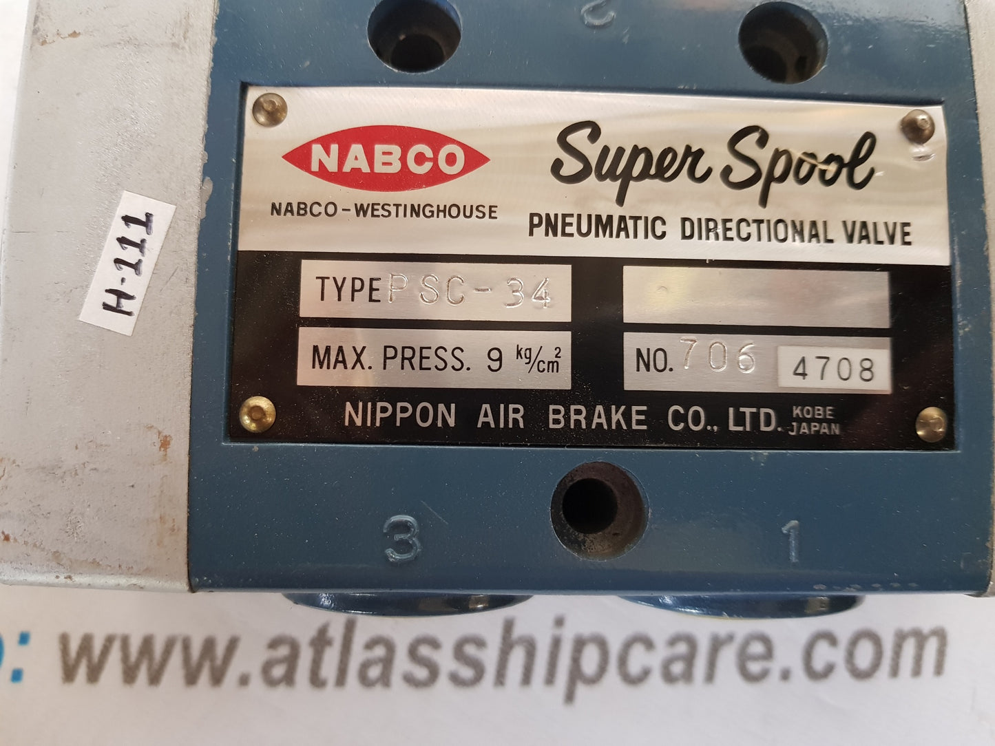 NABCO PSC-34 PNEUMATIC DIRECTIONAL VALVE H111