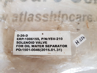 YPC KOREA YSV210 SOLENOID VALVE H124