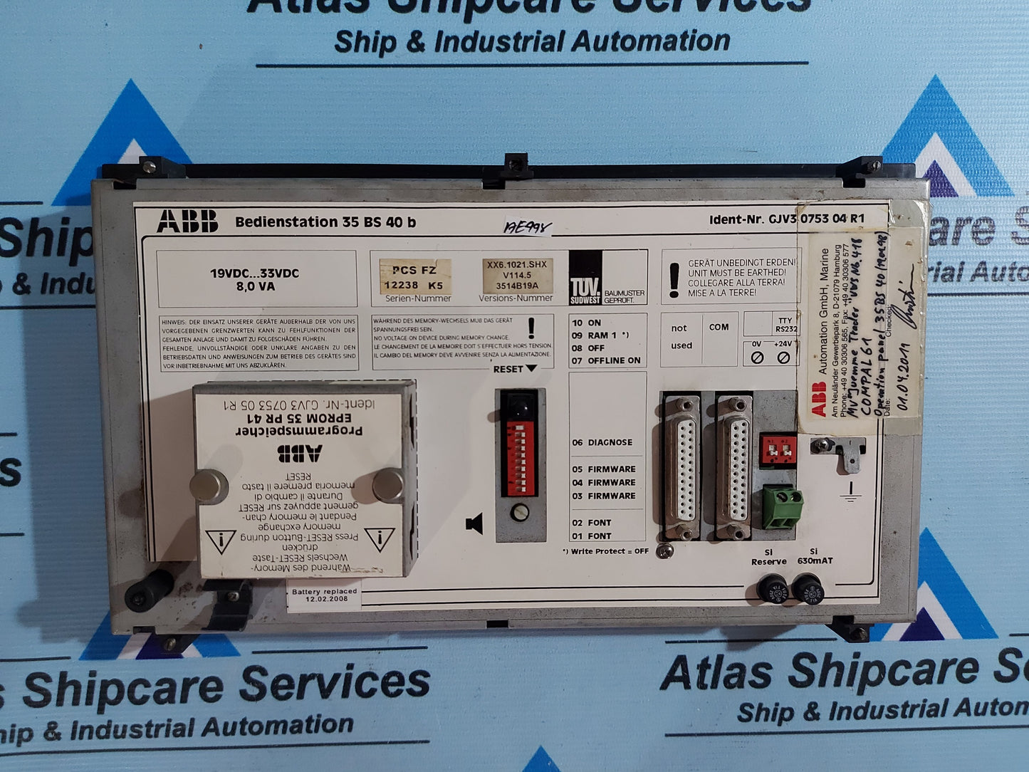 ABB BEDIENSTATION 35 BS 40 b V114.5 OPERATOR STATION PANEL
