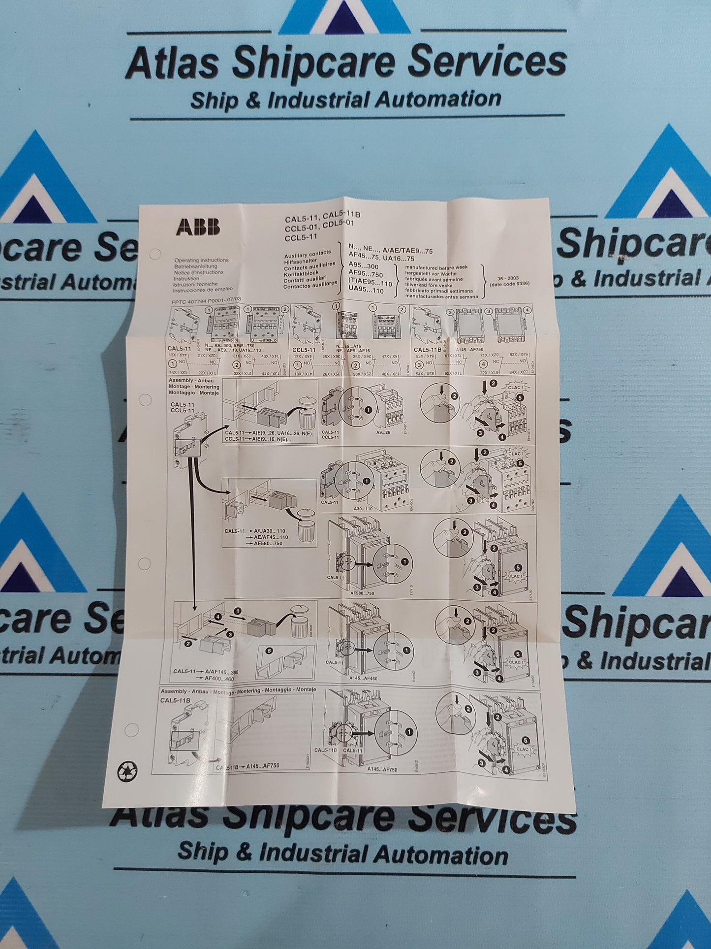 ABB CAL5-11 AUXILIARY CONTACT BLOCK