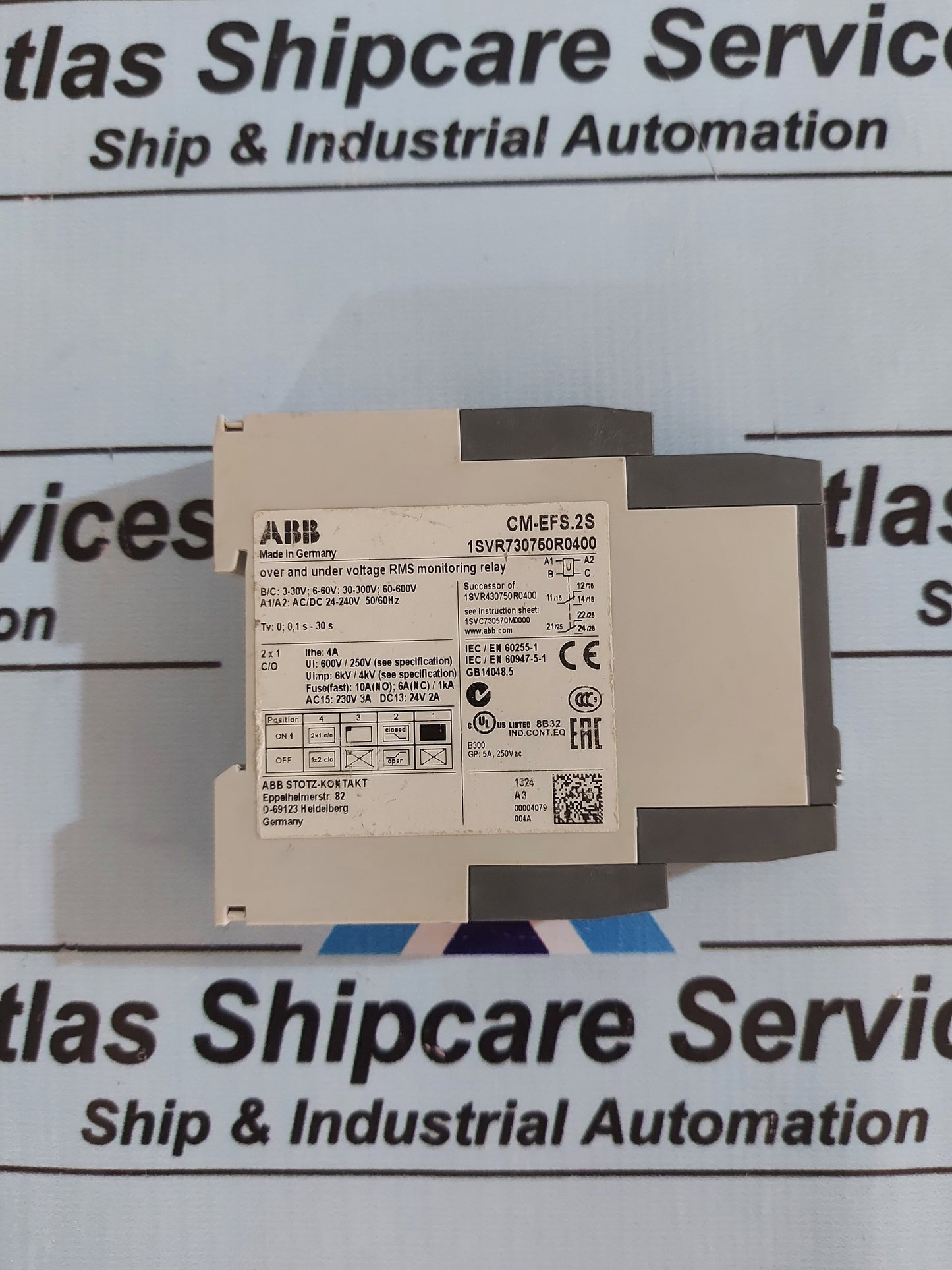 ABB CM-EFS.2S OVER AND UNDER VOLTAGE RMS MONITORING RELAY 1SVR730750R0400