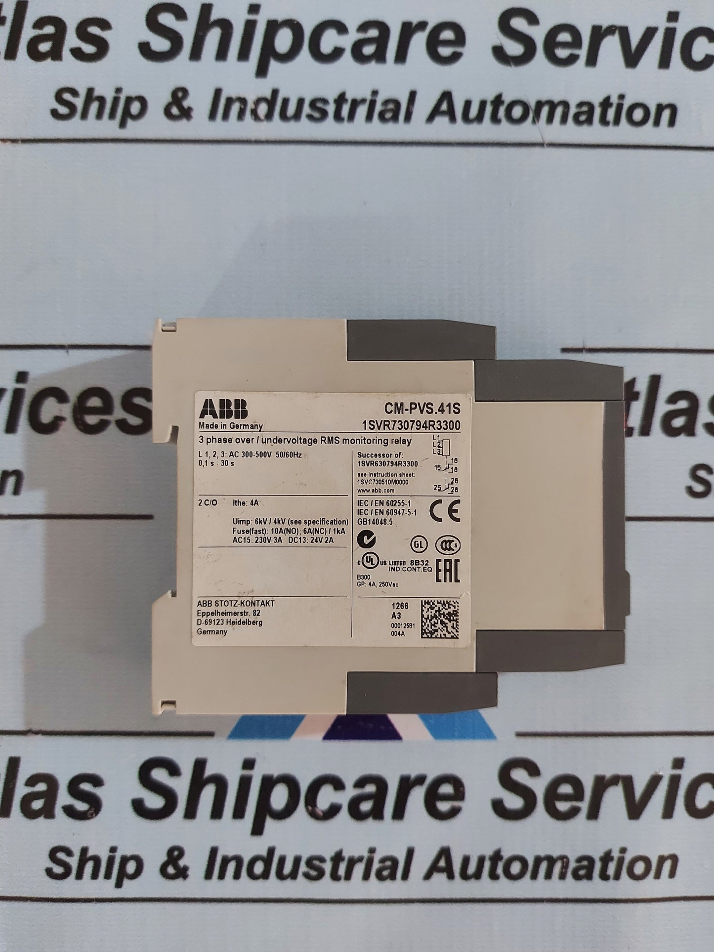ABB CM-PVS.41S 3 PHASE OVER/UNDERVOLTAGE RMS MONITORING RELAY 1SVR730794R3300