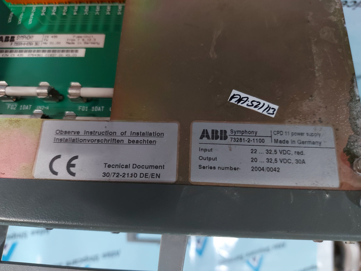 ABB CPD 11 REDUNDANT POWER SUPPLY RACK