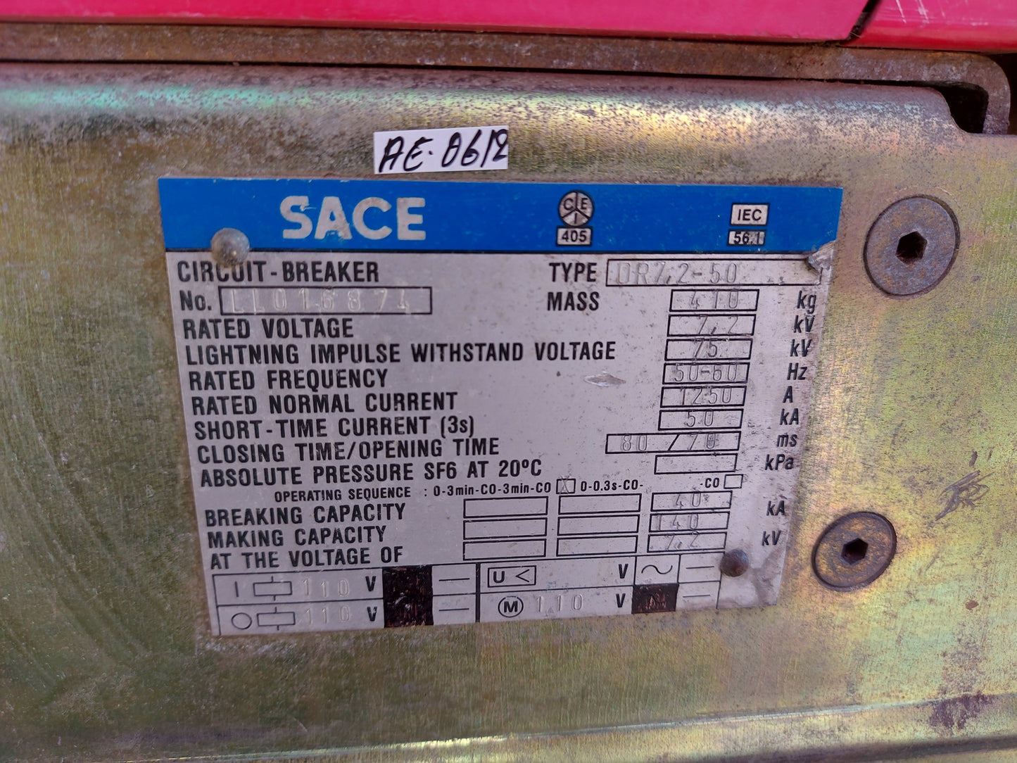 ABB SACE DR7,2-50 CIRCUIT BREAKER