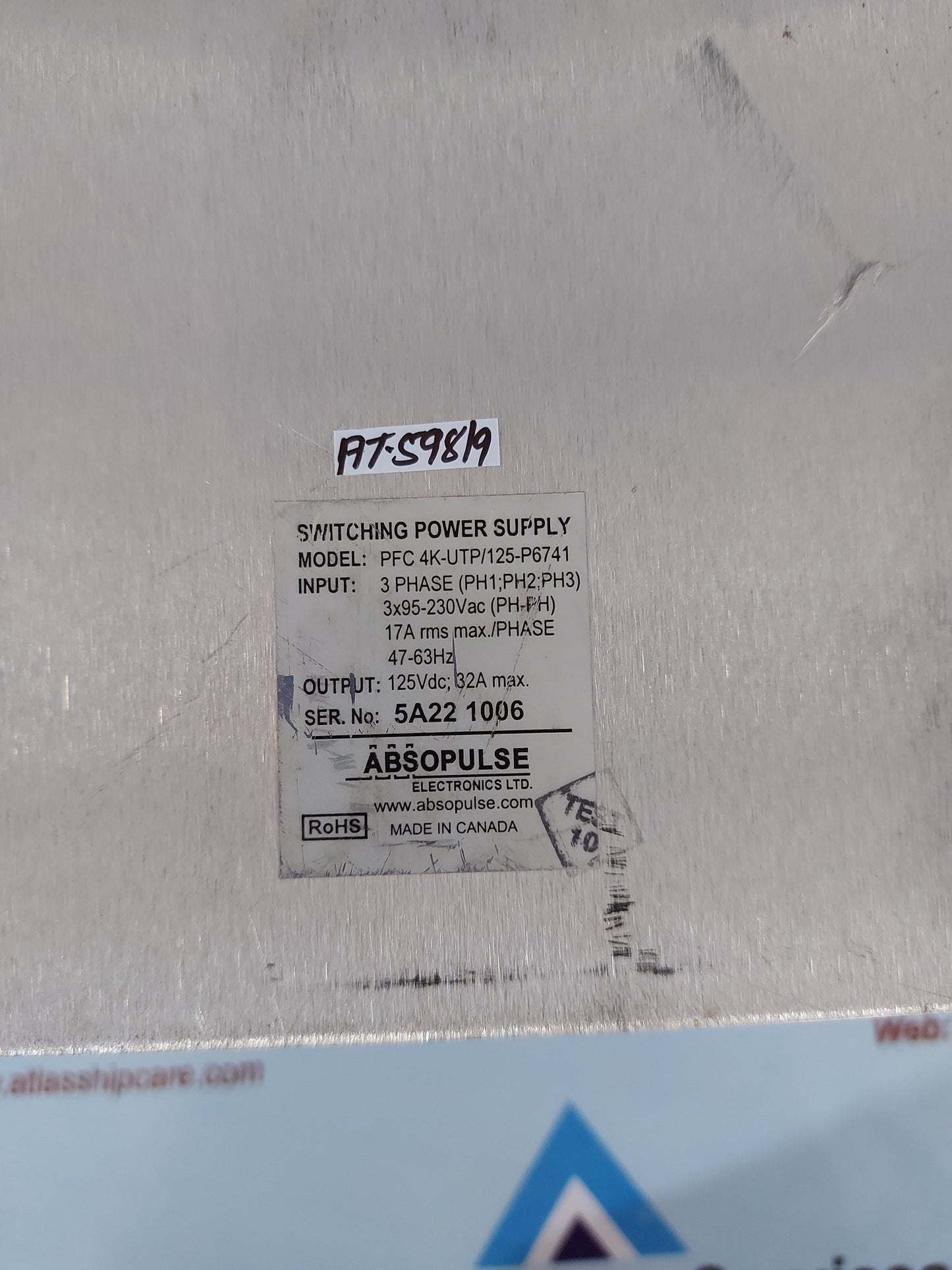 ABSOPULSE PFC 4K-UTP/125-P6741 SWITCHING POWER SUPPLY