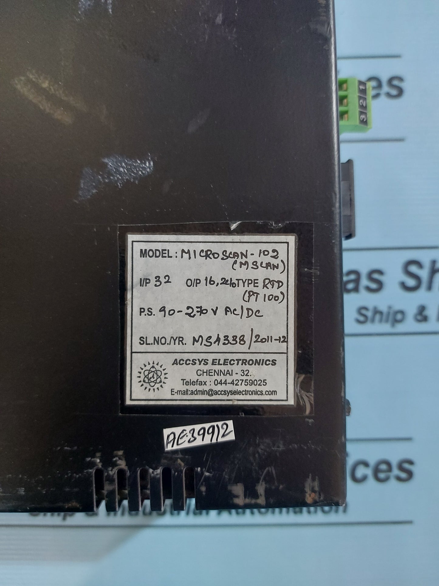 ACCSYS MICRO SCAN-102 TEMPERATURE PROCESS SCANNER