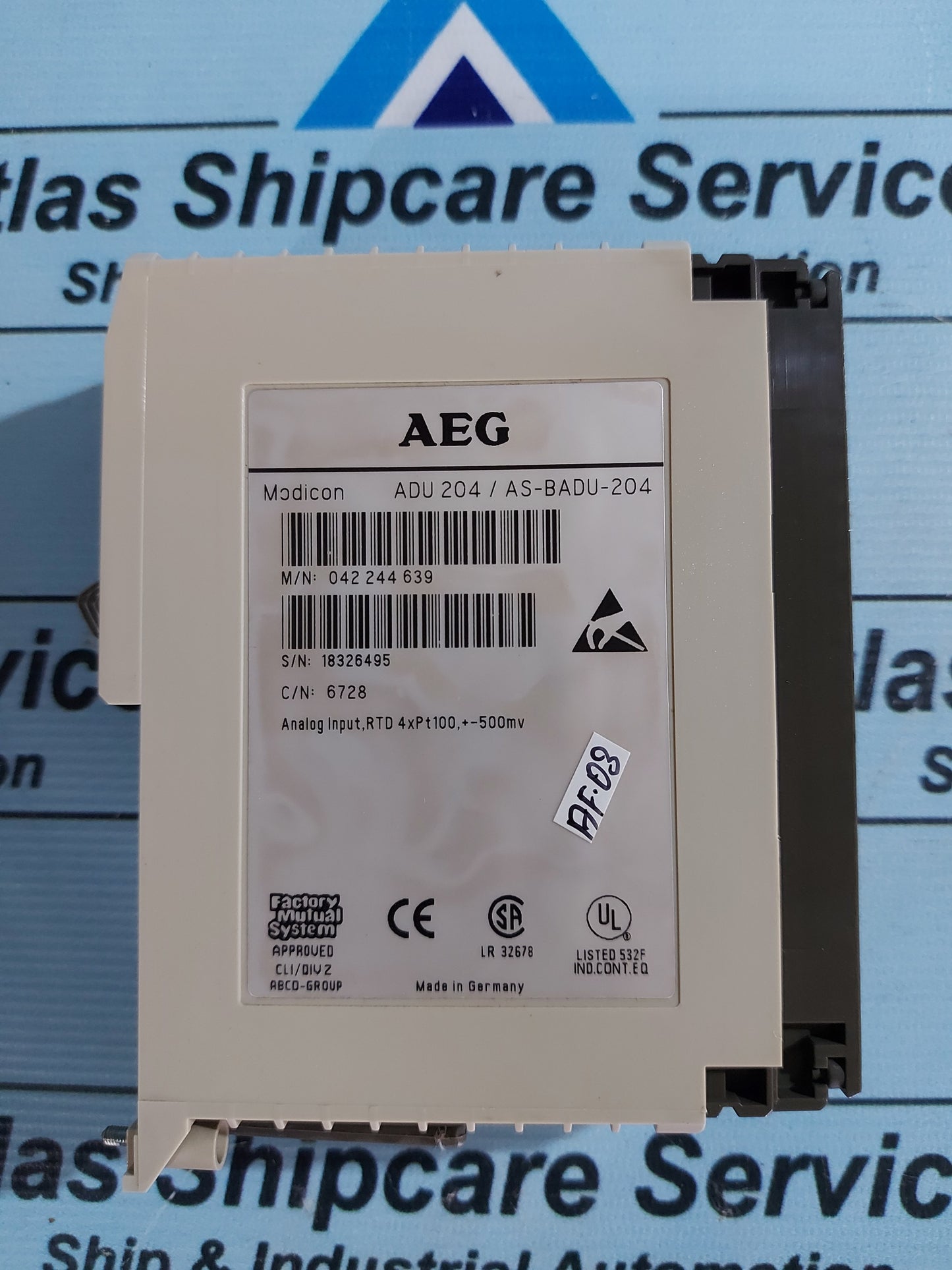 AEG MODICON ADU 204/AS-BADU-204 042 244 639 ANALOG INPUT MODULE
