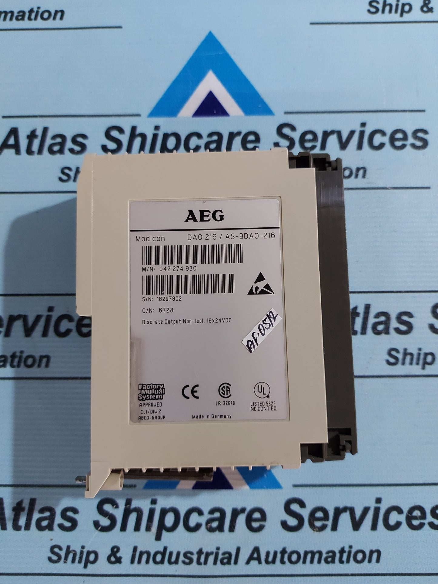 AEG MODICON DA0 216/AS-BDA0-216 DISCRETE OUTPUT UNIT