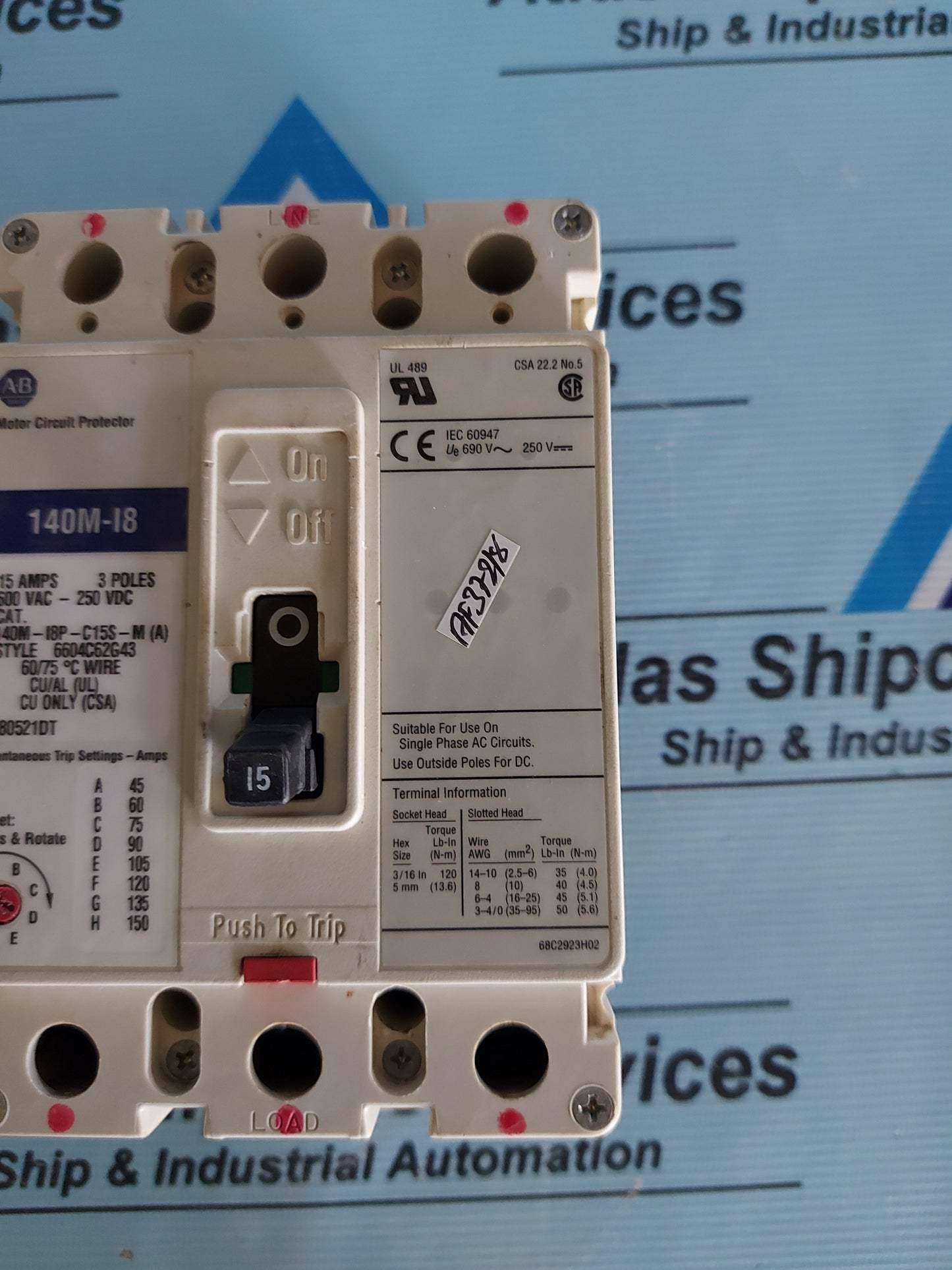 ALLEN-BRADLEY 140M-I8P-C15S-M (A) MOTOR PROTECTOR CIRCUIT