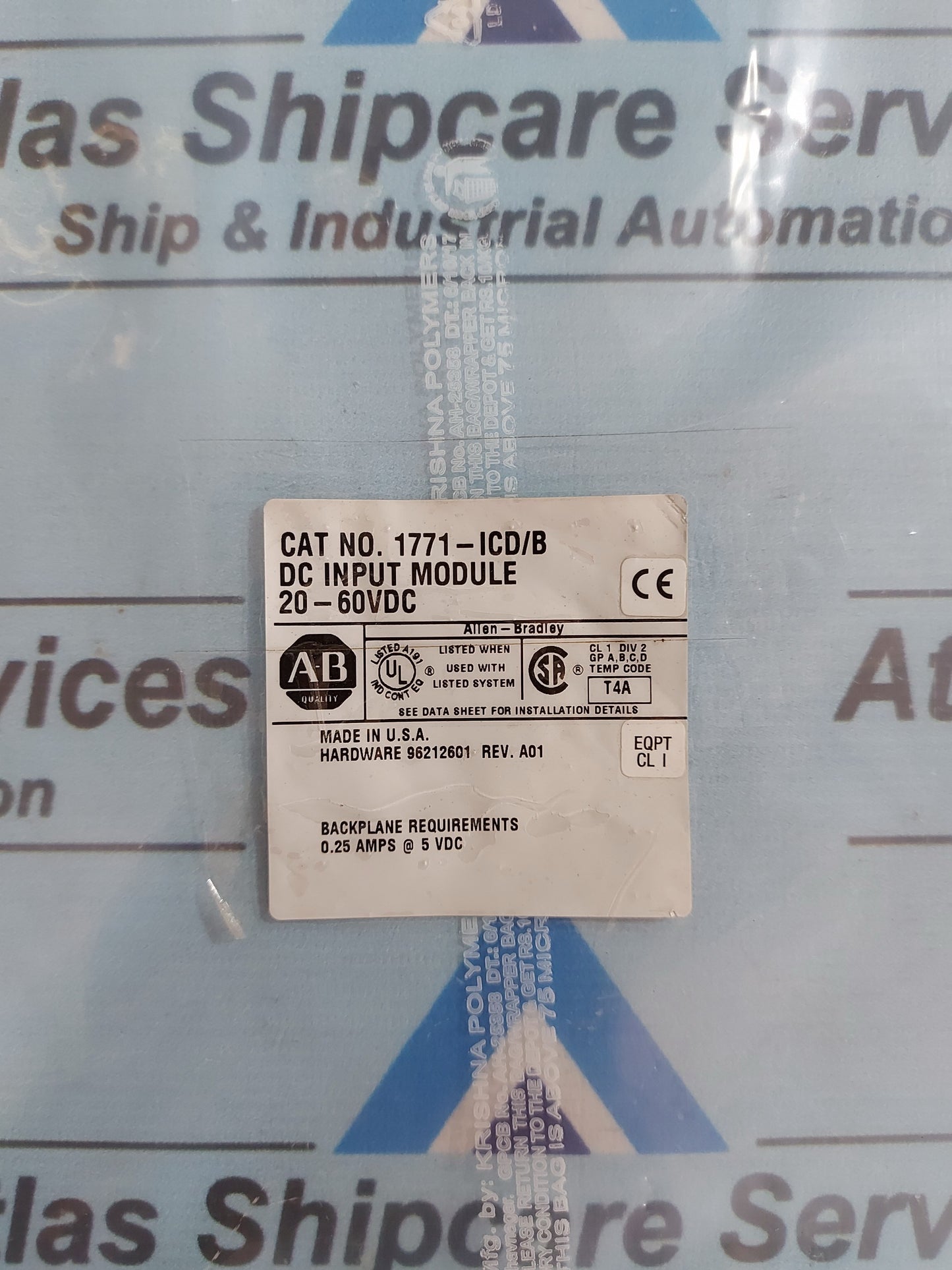 ALLEN-BRADLEY 1771-ICD/B DC INPUT MODULE 20-60VDC