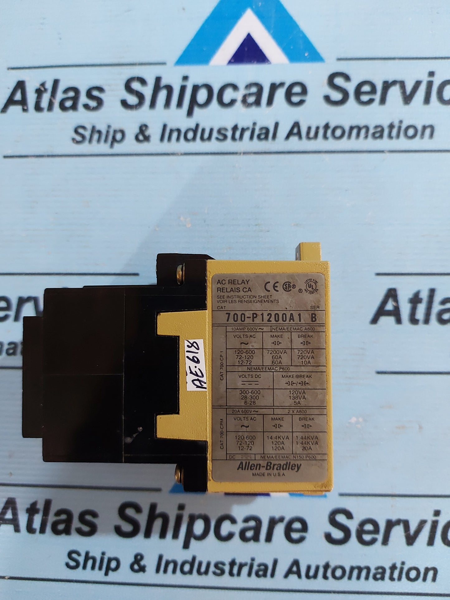 ALLEN-BRADLEY 700-P1200A1 SER.B CONTROL RELAY