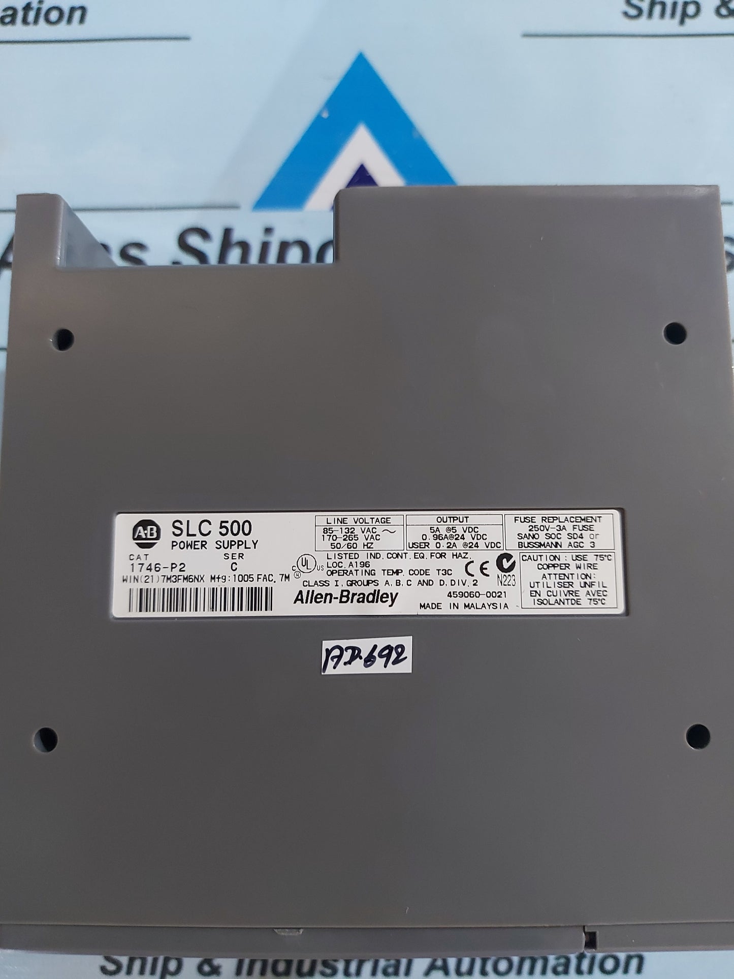 ALLEN-BRADLEY SLC 500 1746-P2 POWER SUPPLY