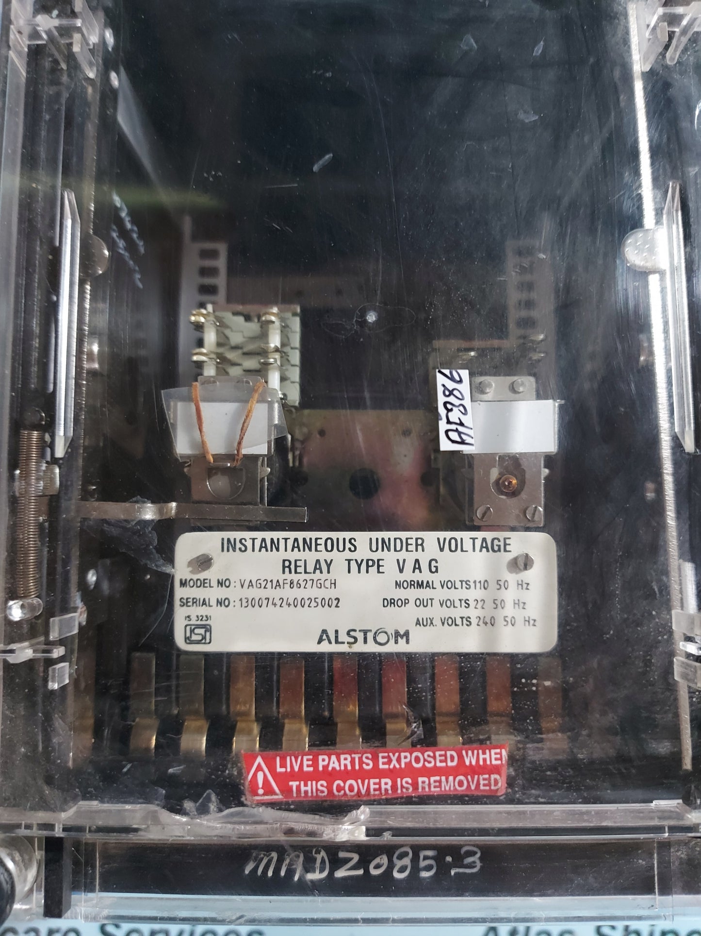 ALSTOM VAG21AF8627GCH INSTANTANEOUS UNDER VOLTAGE RELAY