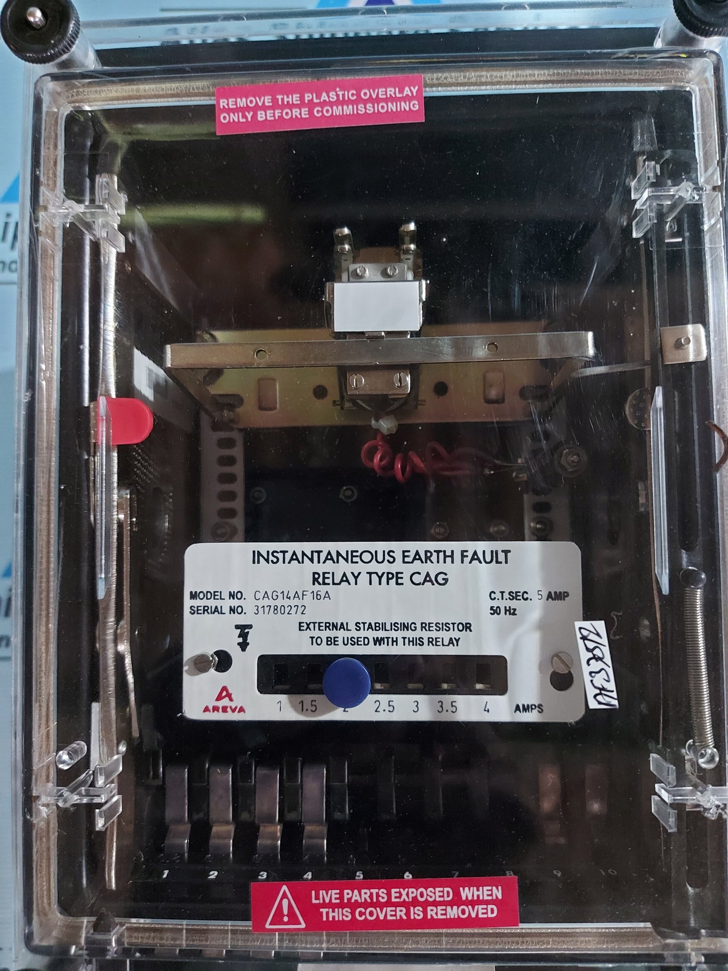 AREVA CAG14AF16A INSTANTANEOUS EARTH FAULT RELAY