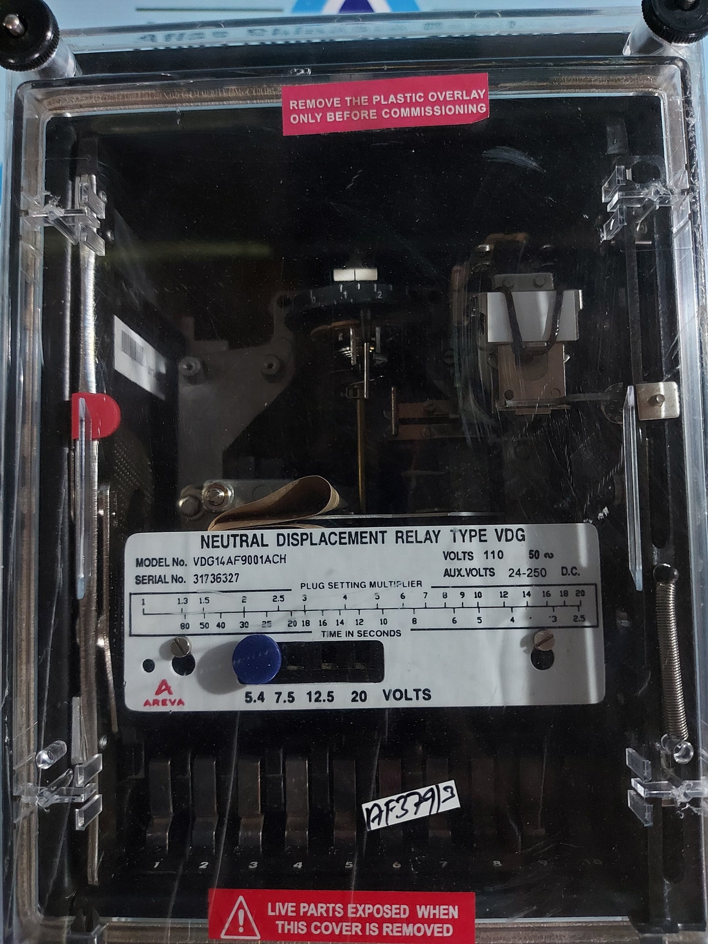 AREVA VDG14A9001ACH VOLTAGE NEUTRAL DISPLACEMENT RELAY