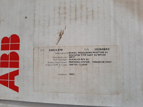 Abb 61438149 Measuring Board P SADT 50 MP33H