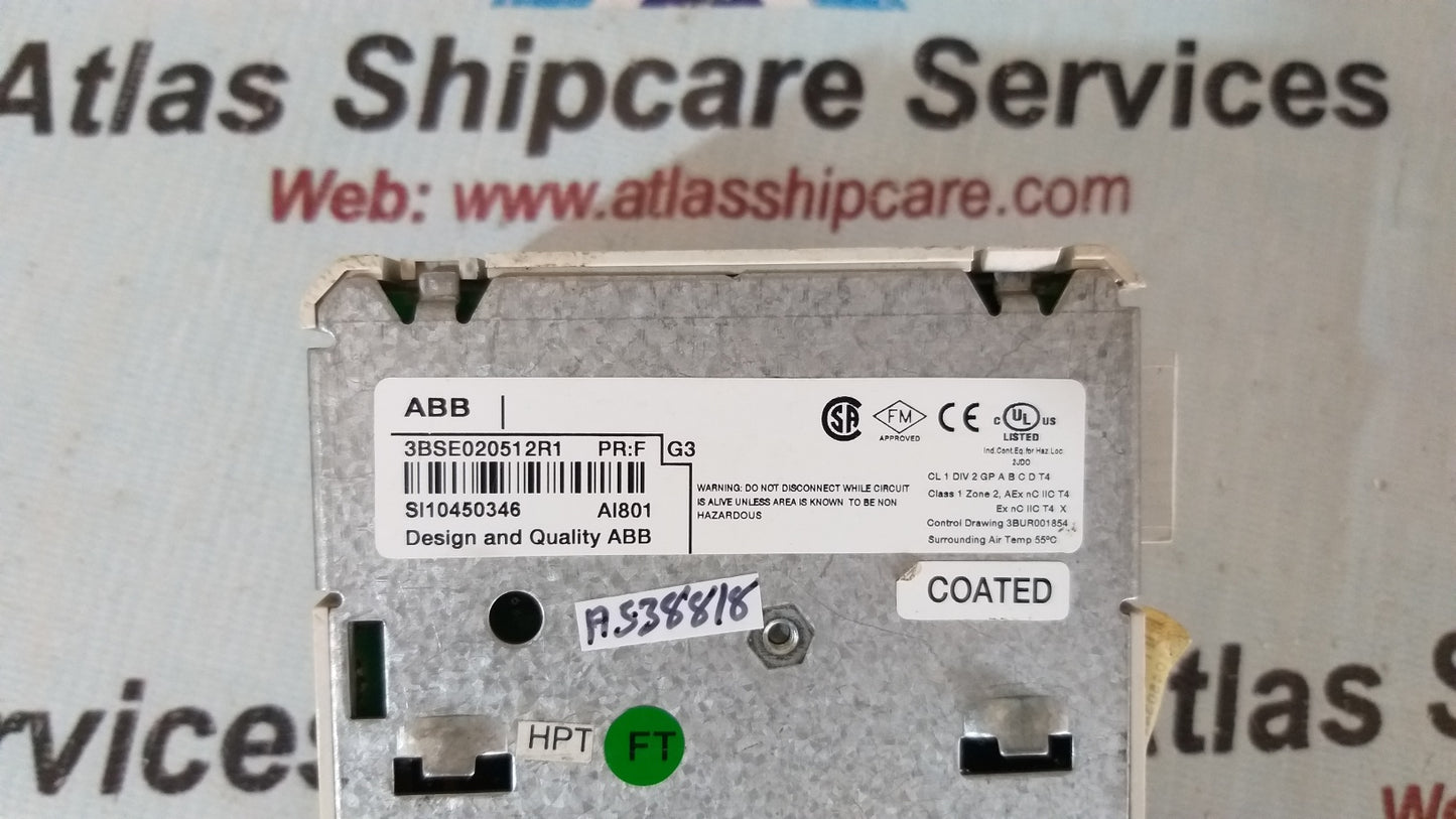 Abb AI801 0(4)...20mA Analog Input Module 3BSE02512R1