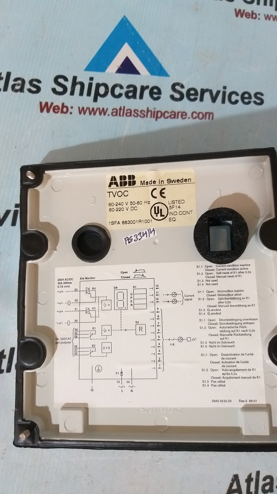 Abb TVOC Arc Guard System 1SFA 663001R1001