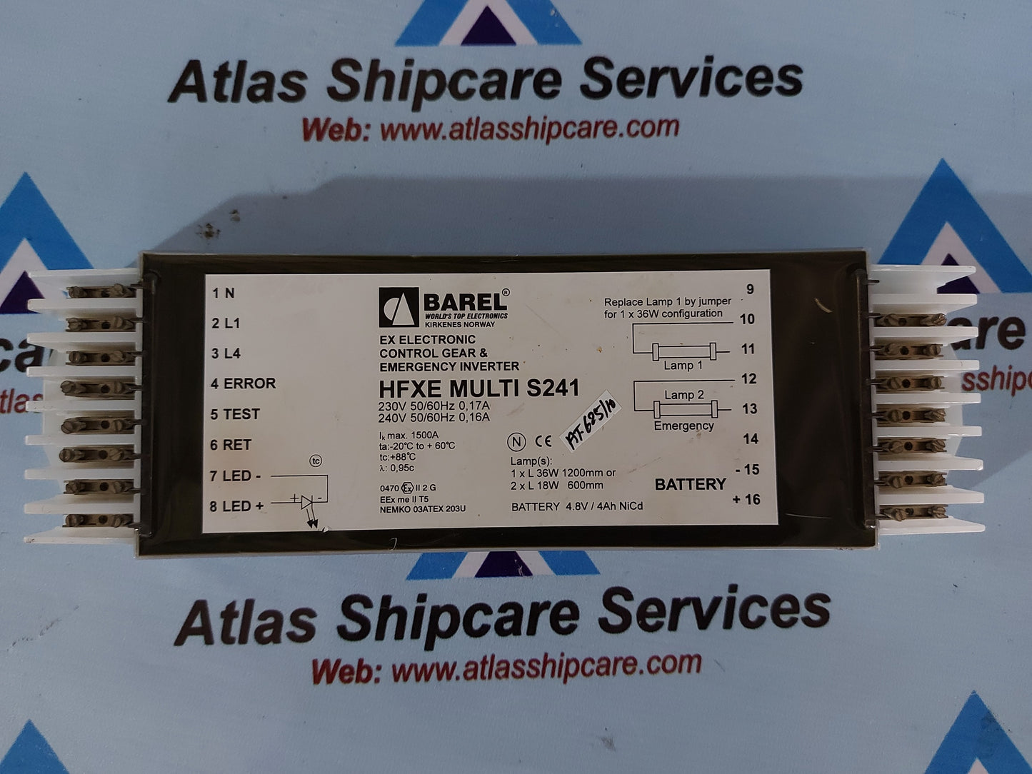 BAREL HFXE MULTI S241 EX ELECTRONIC CONTROL GEAR & EMERGENCY INVERTER