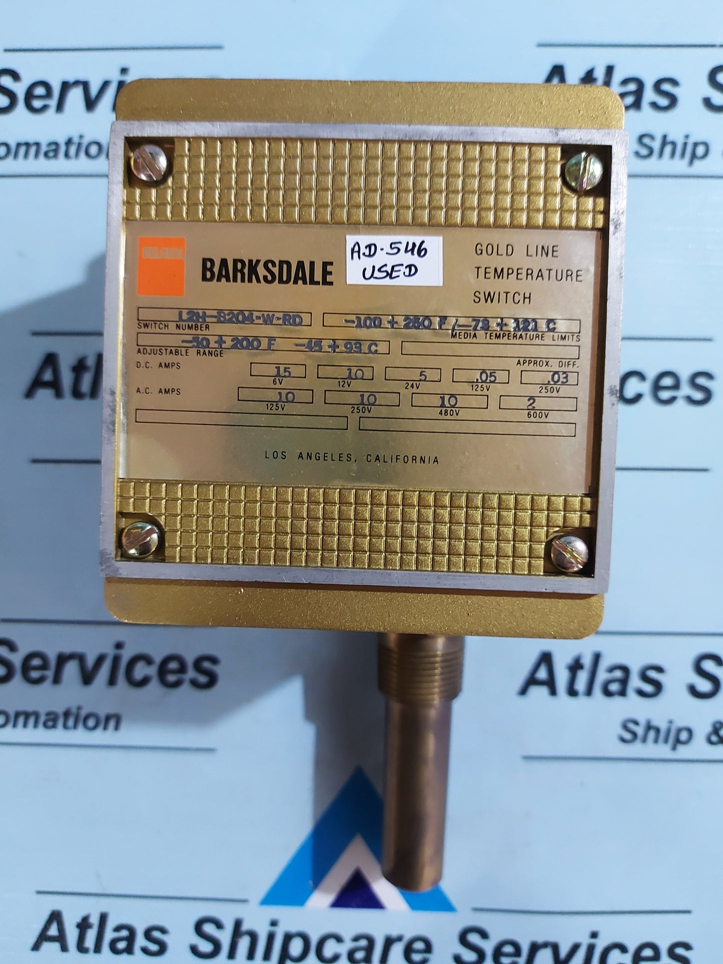 BARKSDALE L2H-B204-W-RD GOLD LINE TEMPERATURE SWITCH