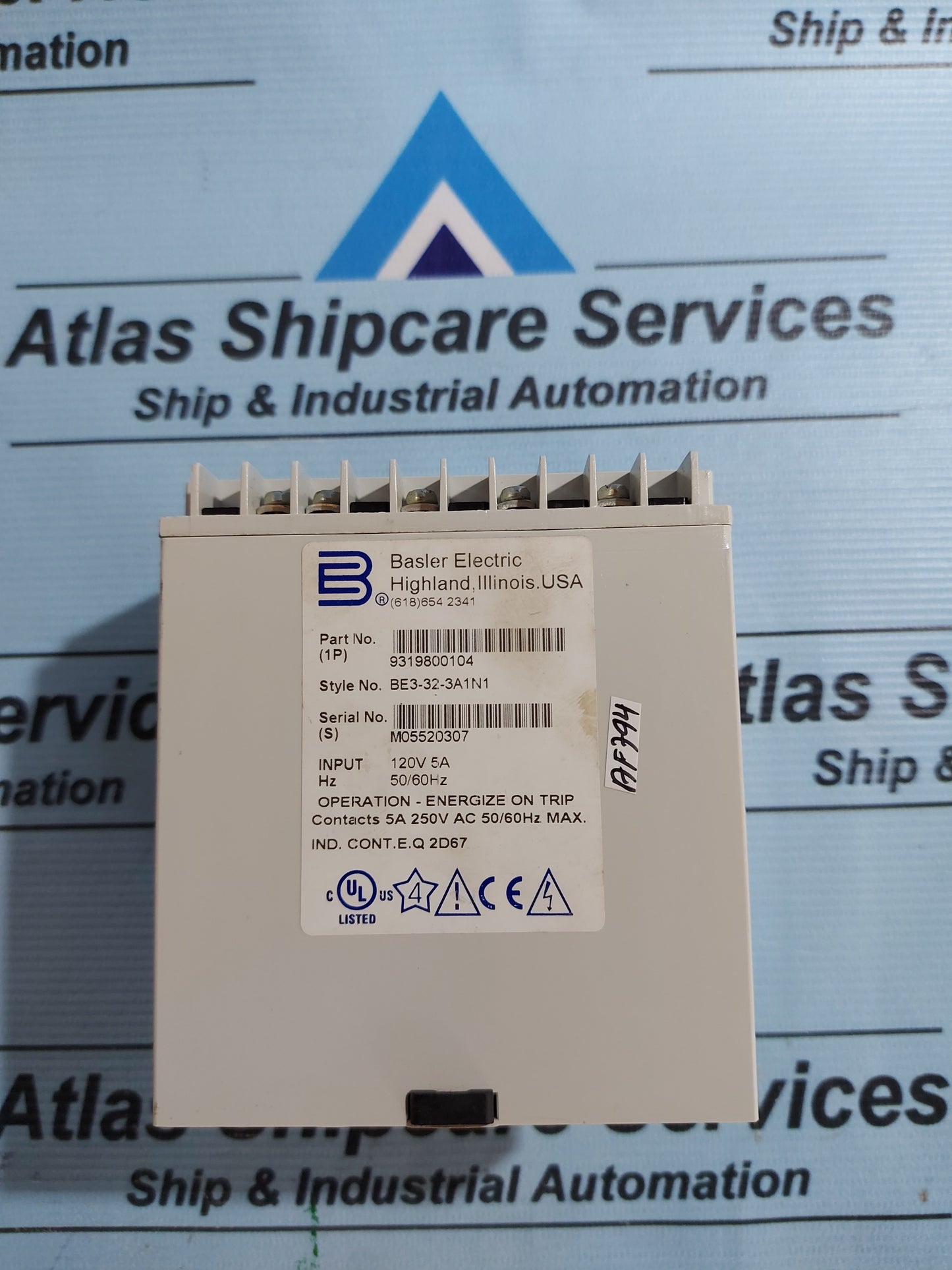 BASLER ELECTRIC BE3-32-3A1N1 REVERSE POWER RELAY