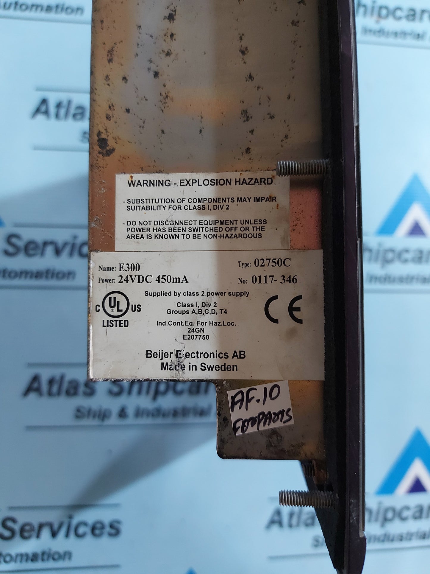 BEIJER ELECTRONICS E300 OPERATOR INTERFACE CONTROLLER 02750C