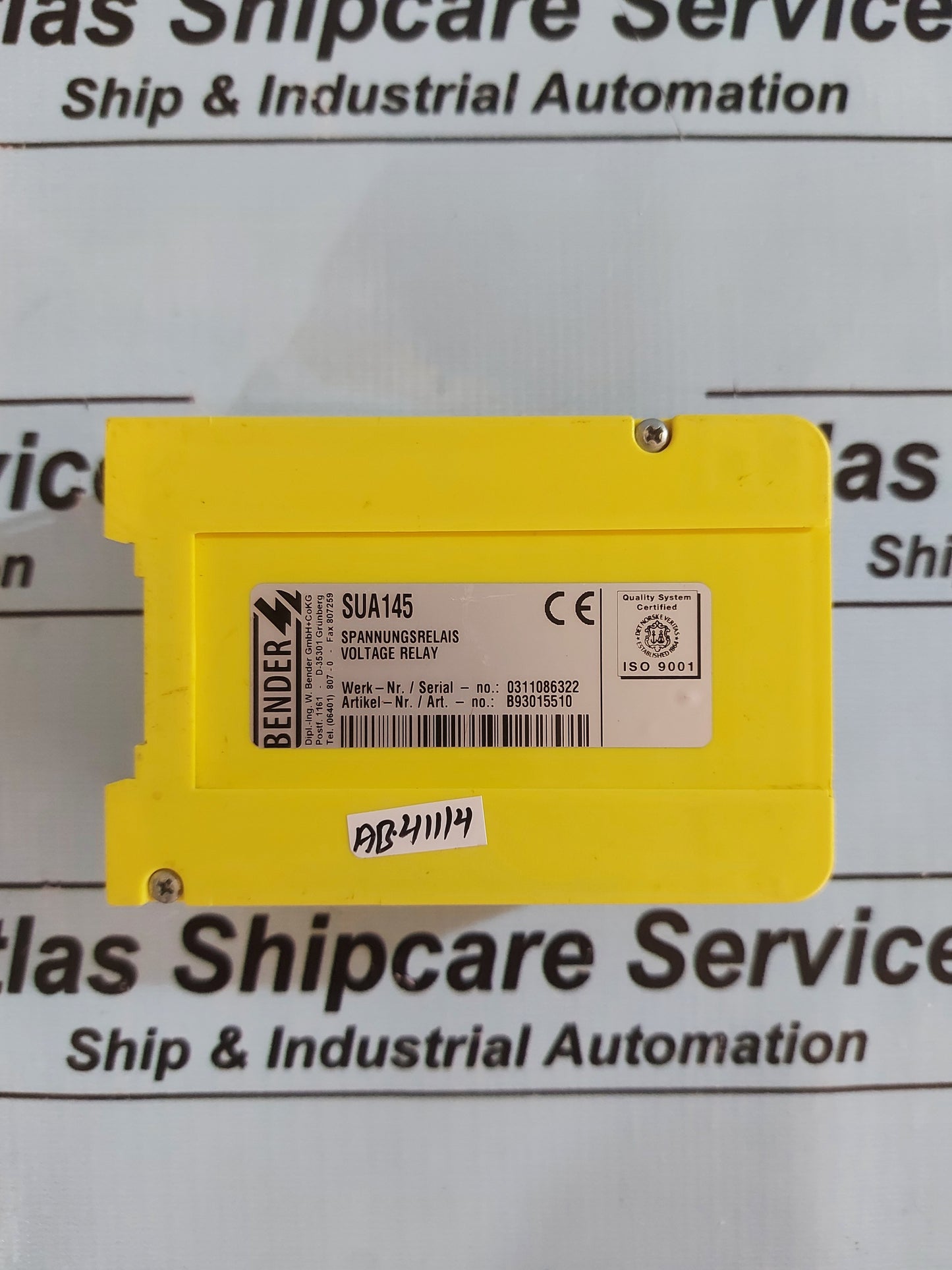 BENDER SUA145 VOLTAGE RELAY ART.B93015510