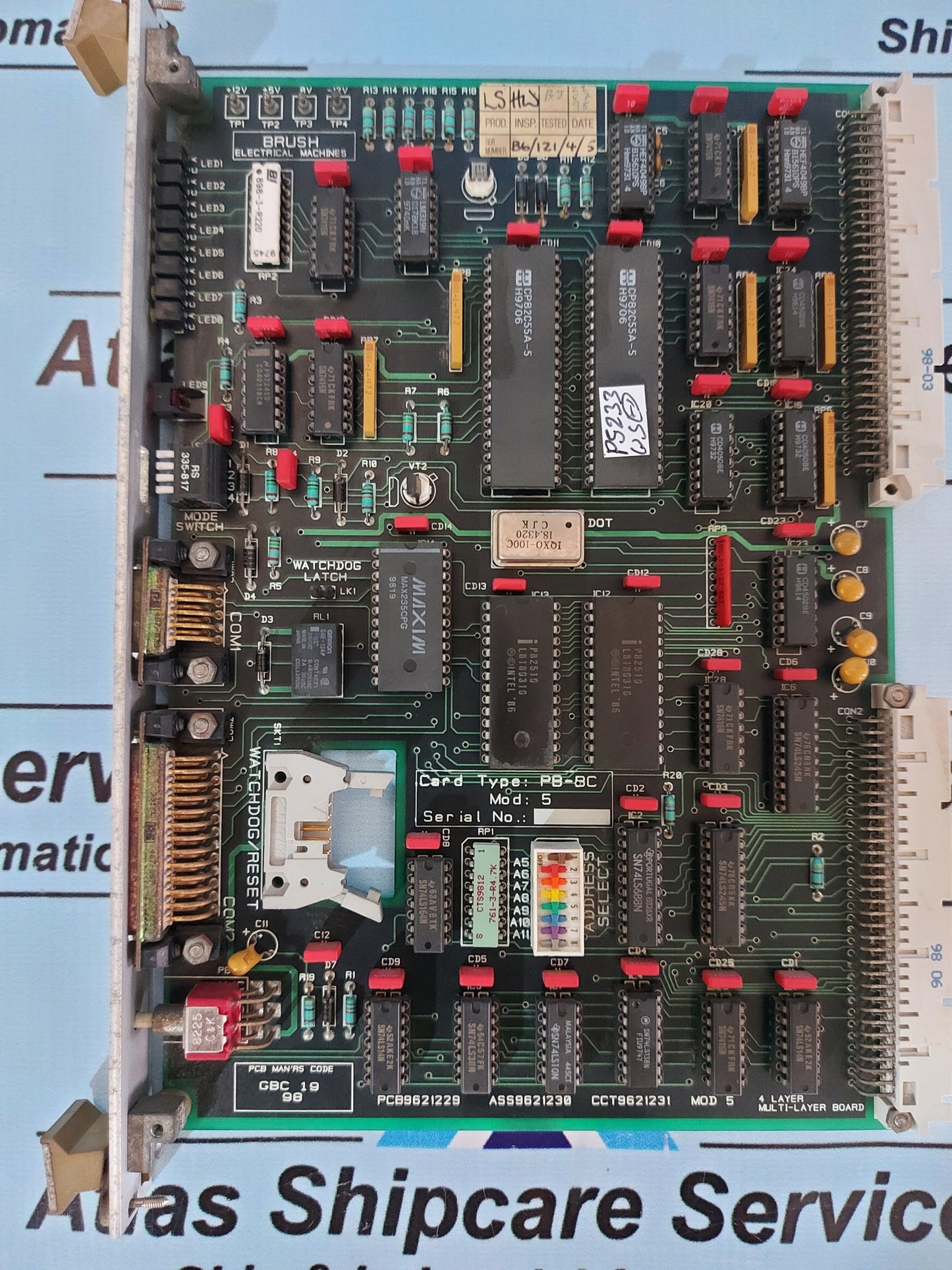 BRUSH PB-BC MOD-5 PCB9621229 ASS9621230 CCT9621231 4 LAYER MULTI-LAYER BOARD