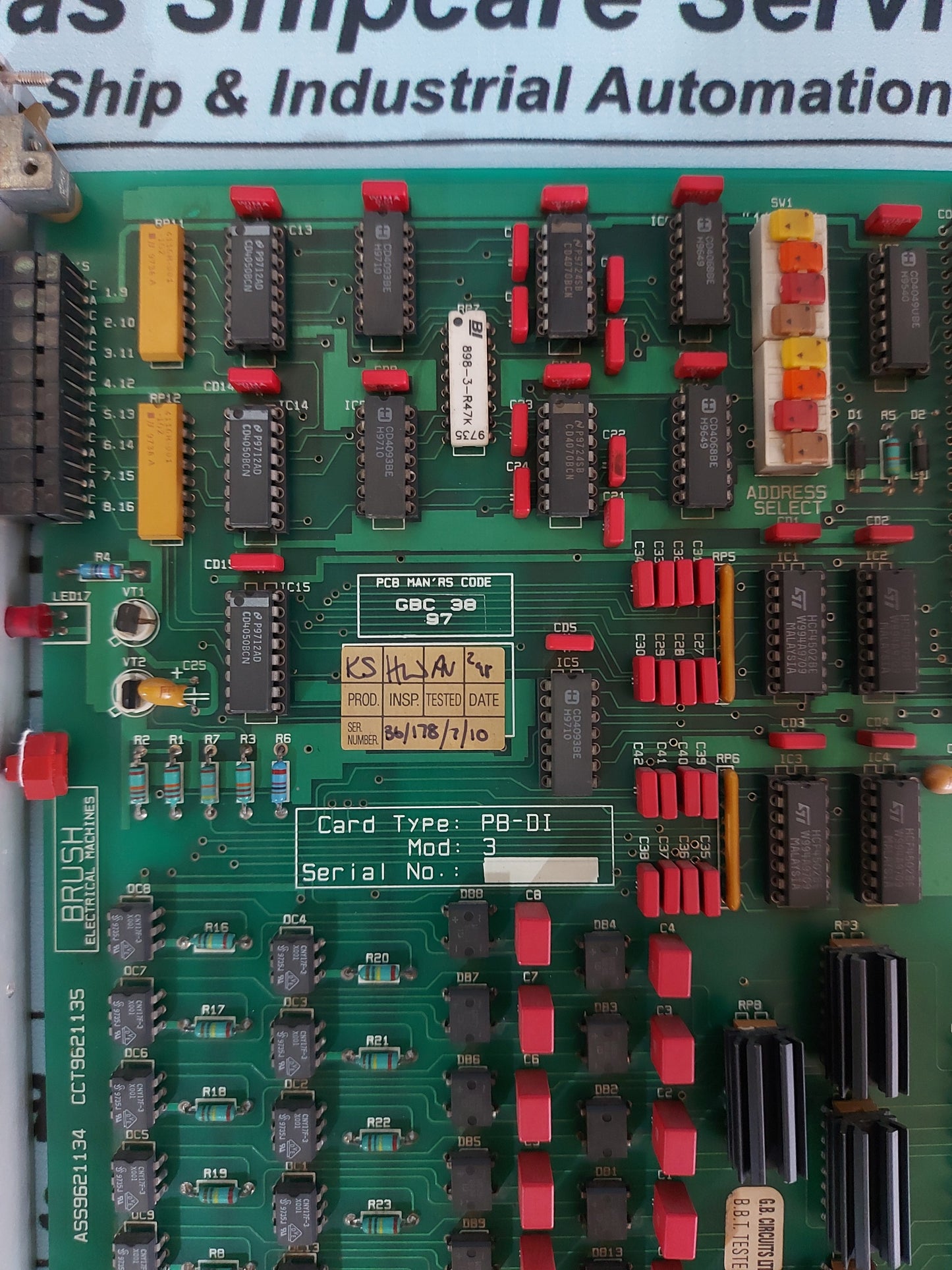 BRUSH PC9621133 ASS9621134 CCT9621135 CARD TYPE PB-DI MOD-3