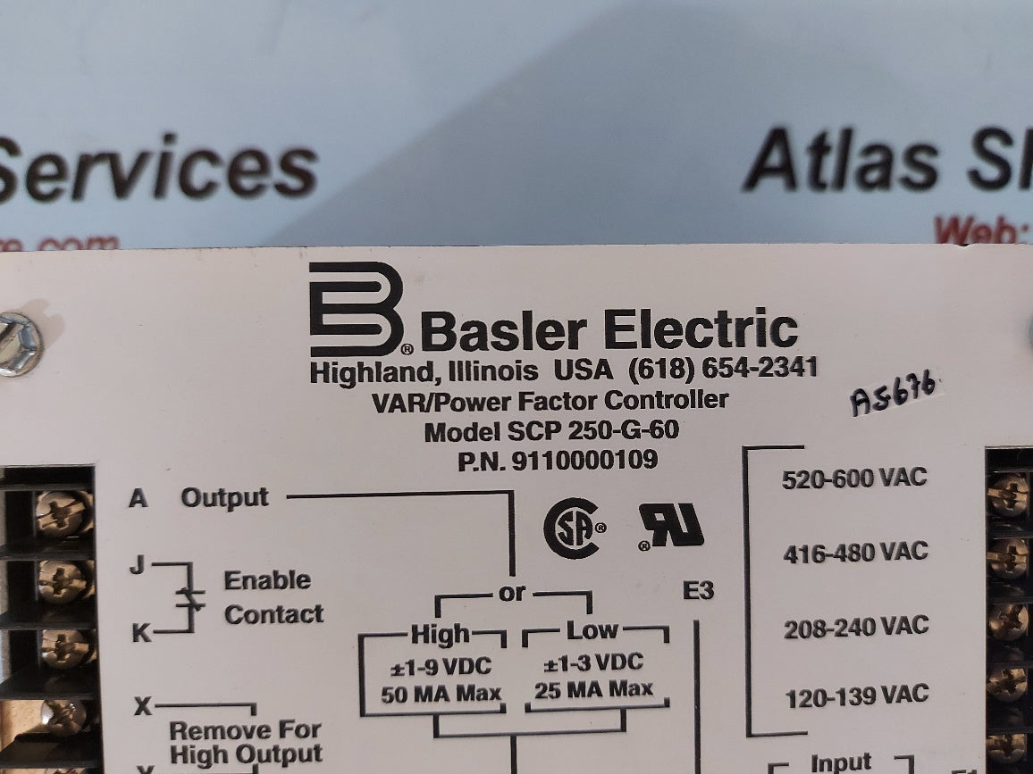 Basler Electric SCP 250-G-60 9110000109 VAR/Power Factor Controller