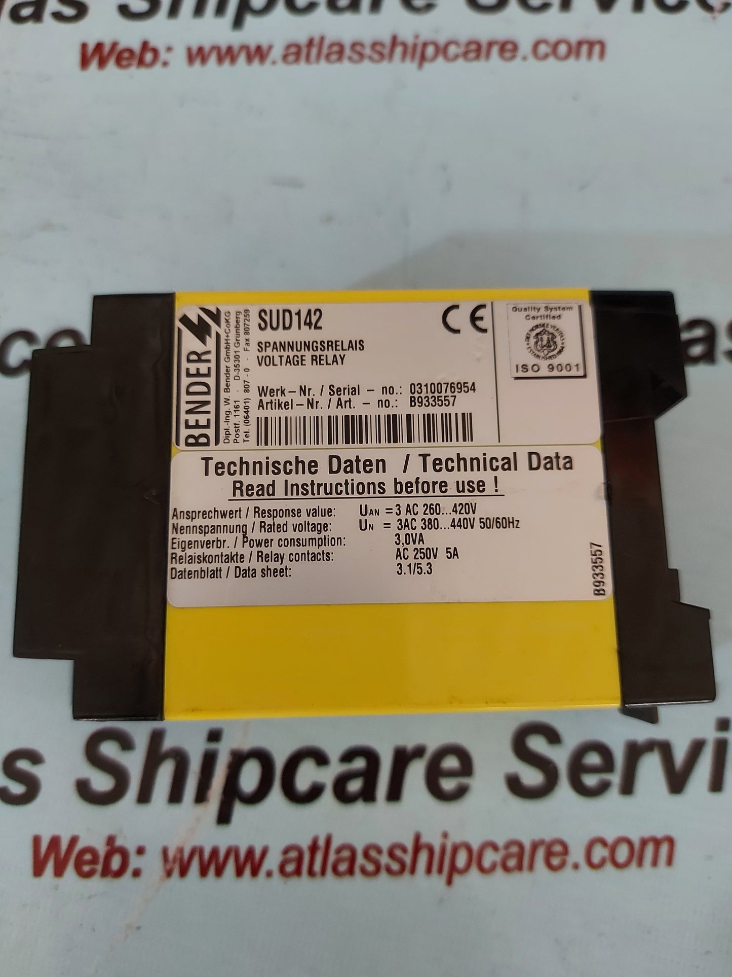 Bender SUD 142 Voltage Relay