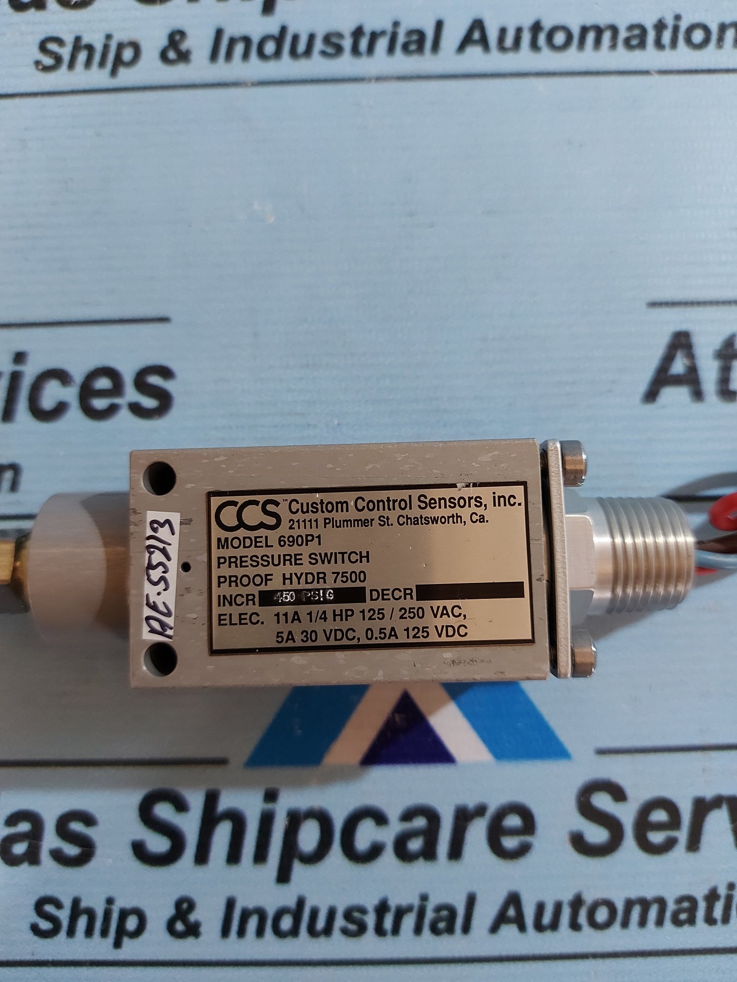 CCS 690P1 CUSTOM CONTROL SENSORS PRESSURE SWITCH 450 PSI