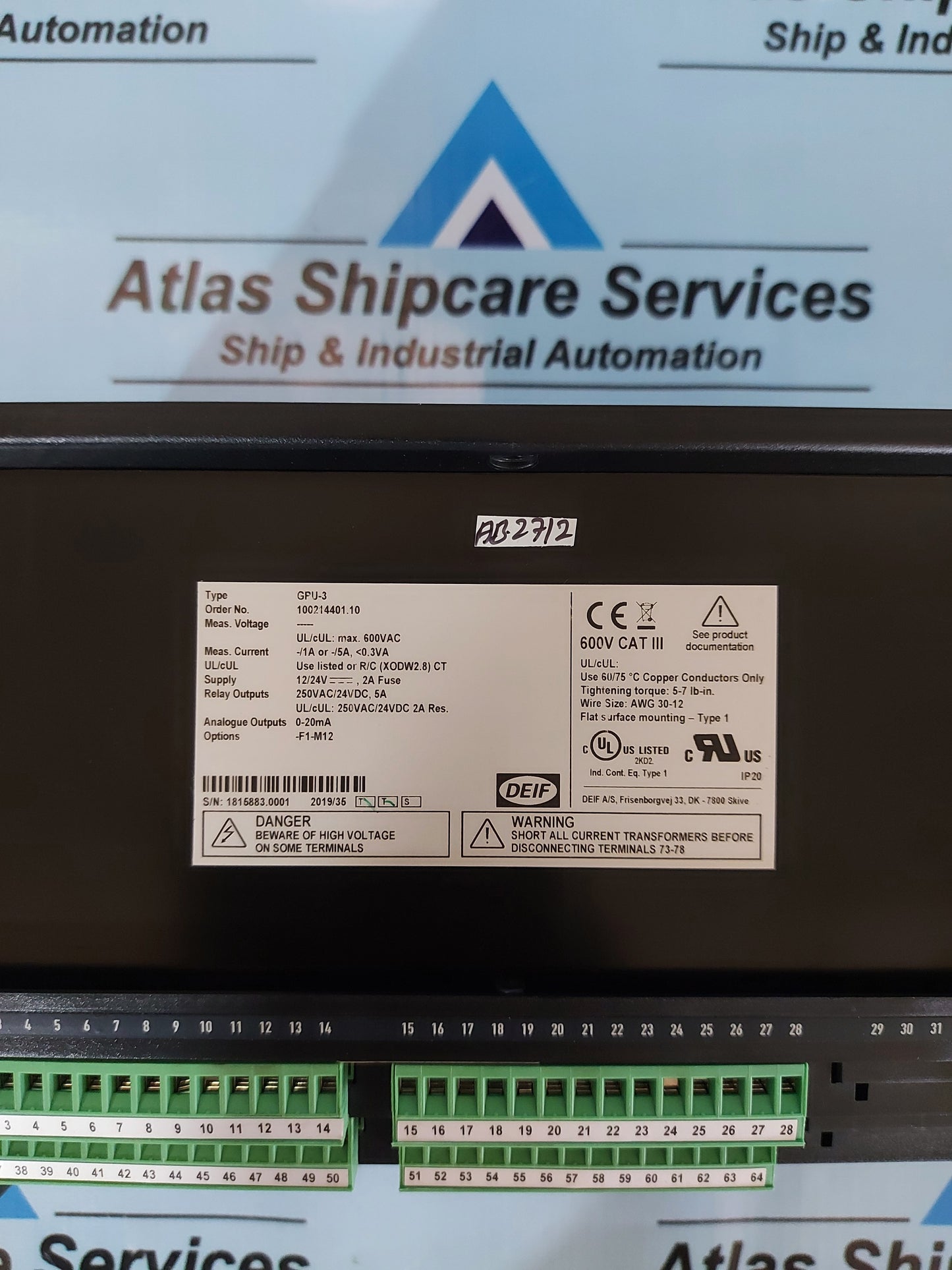 DEIF MULTI-LINE GPU-3 DU-2/MKIII GENERATOR PROTECTION UNIT