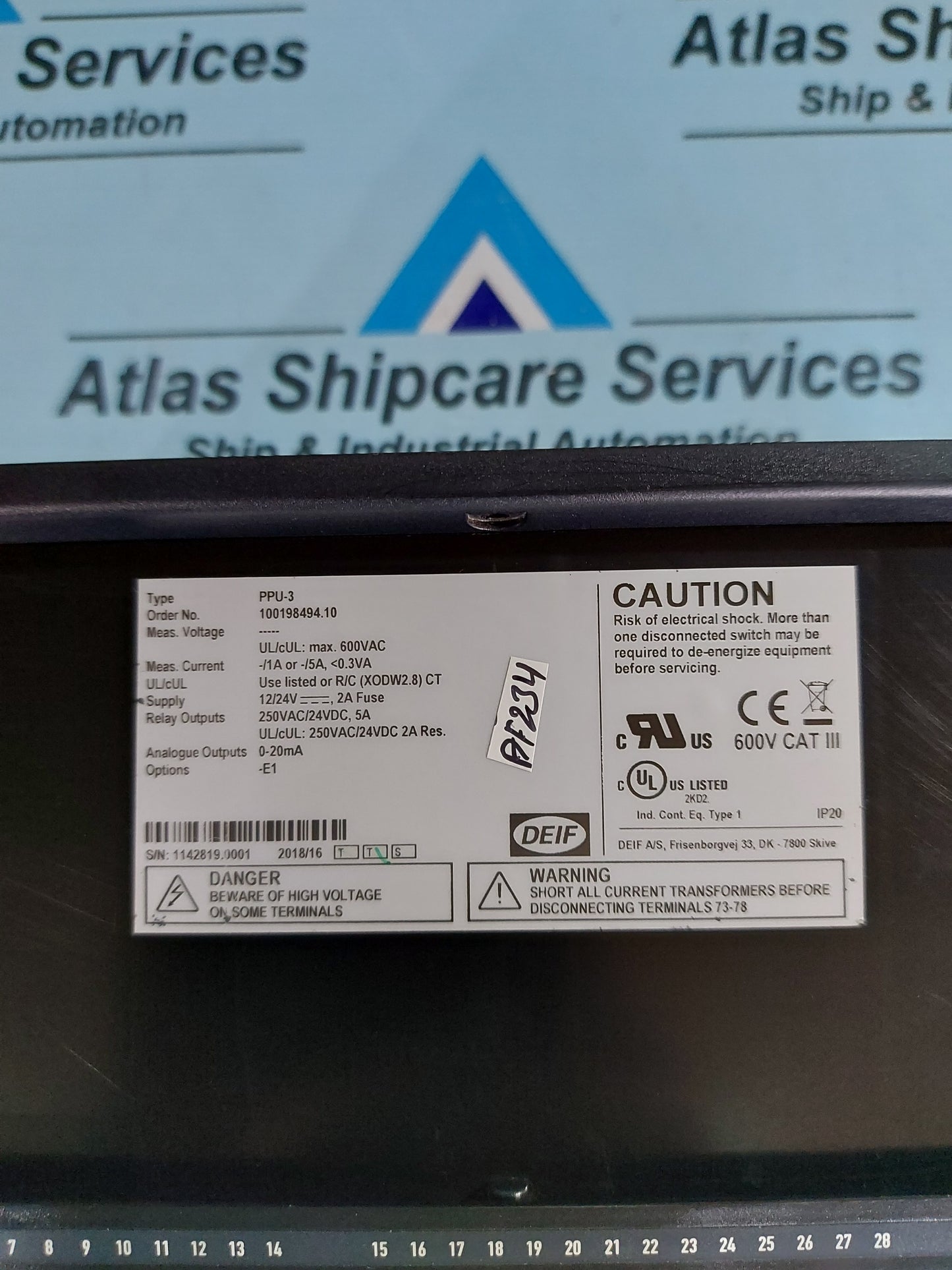 DEIF PPU-3 PROTECTION & PARALLING UNIT 100198494.10