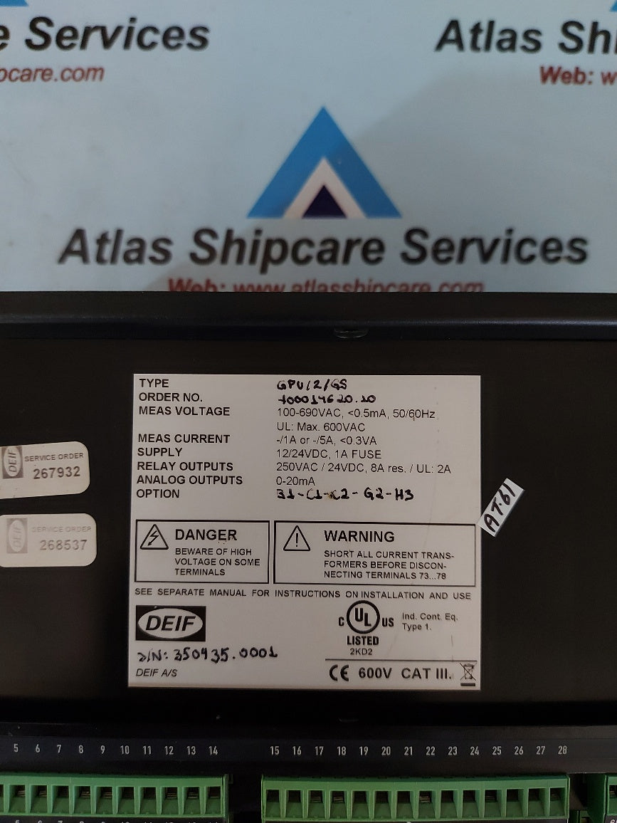 Deif Multi-Line GPU/2/GS Generator Protection Unit