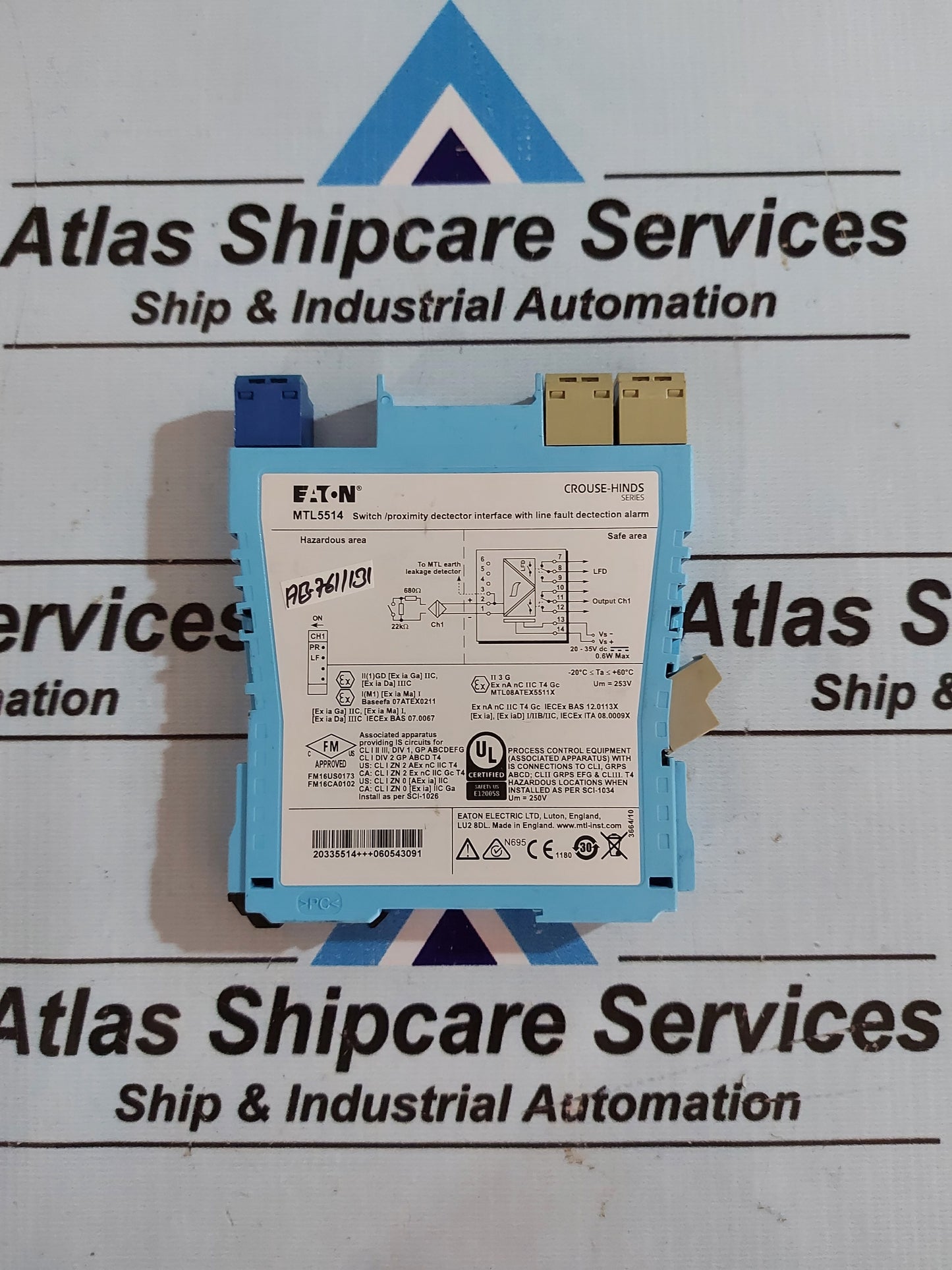 EATON MTL5514 SWITCH/PROXIMITY DETECTOR INTERFACE WITH LINE FAULT DETECTION ALARM