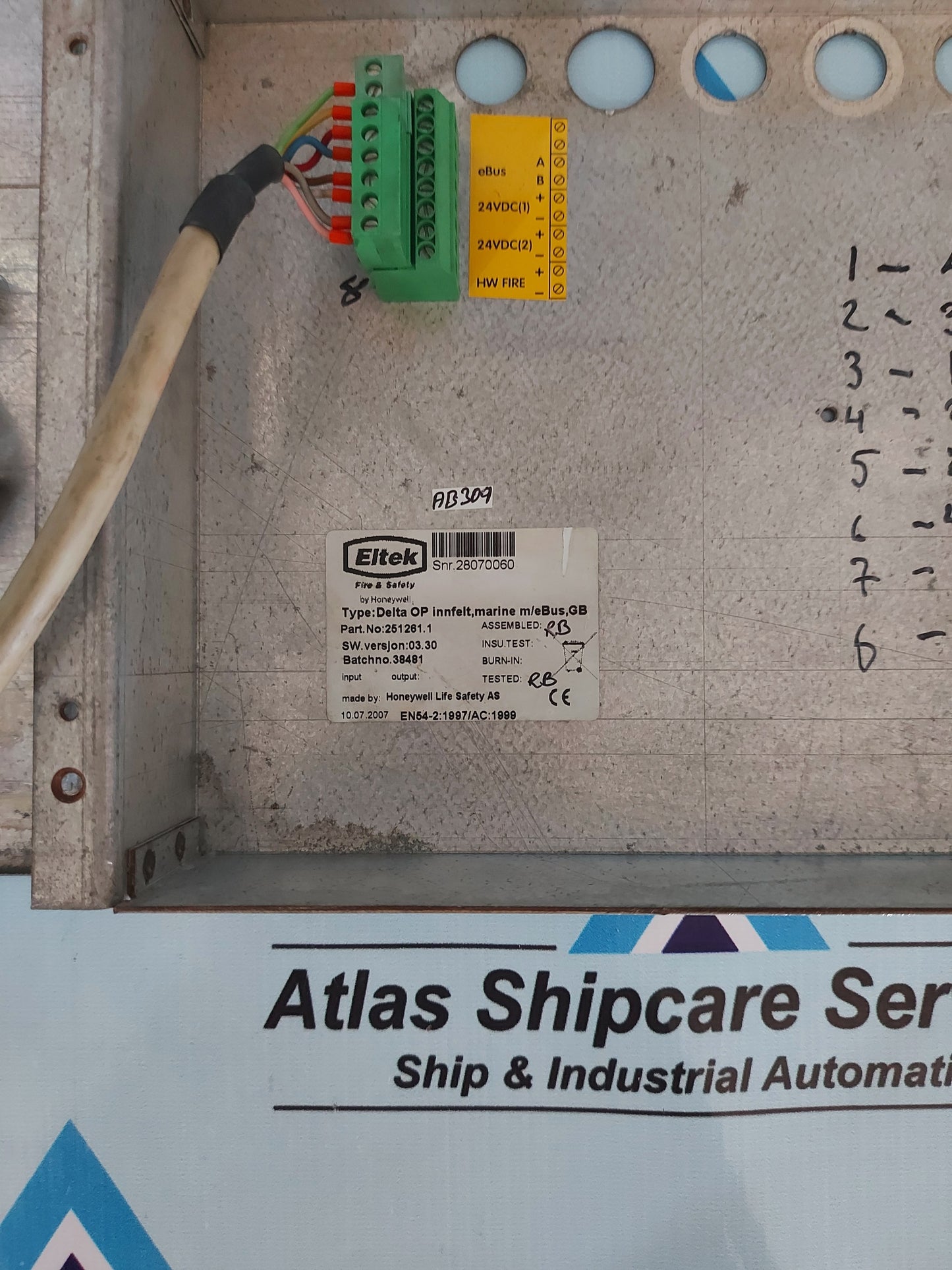 ELTEK FIRE & SAFETY ALARM DELTA OP INNFET DISPLAY PANEL 251261.1